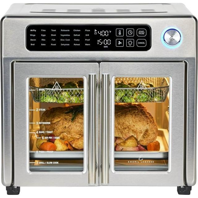 Emeril Lagasse Extra Large French Door Air Fryer Toaster Oven Combo, 25 Cooking Functions and Digital Controls, 7 Accessories Included, Stainless Steel Finish, 26QT Capacity & Reviews | Wayfair