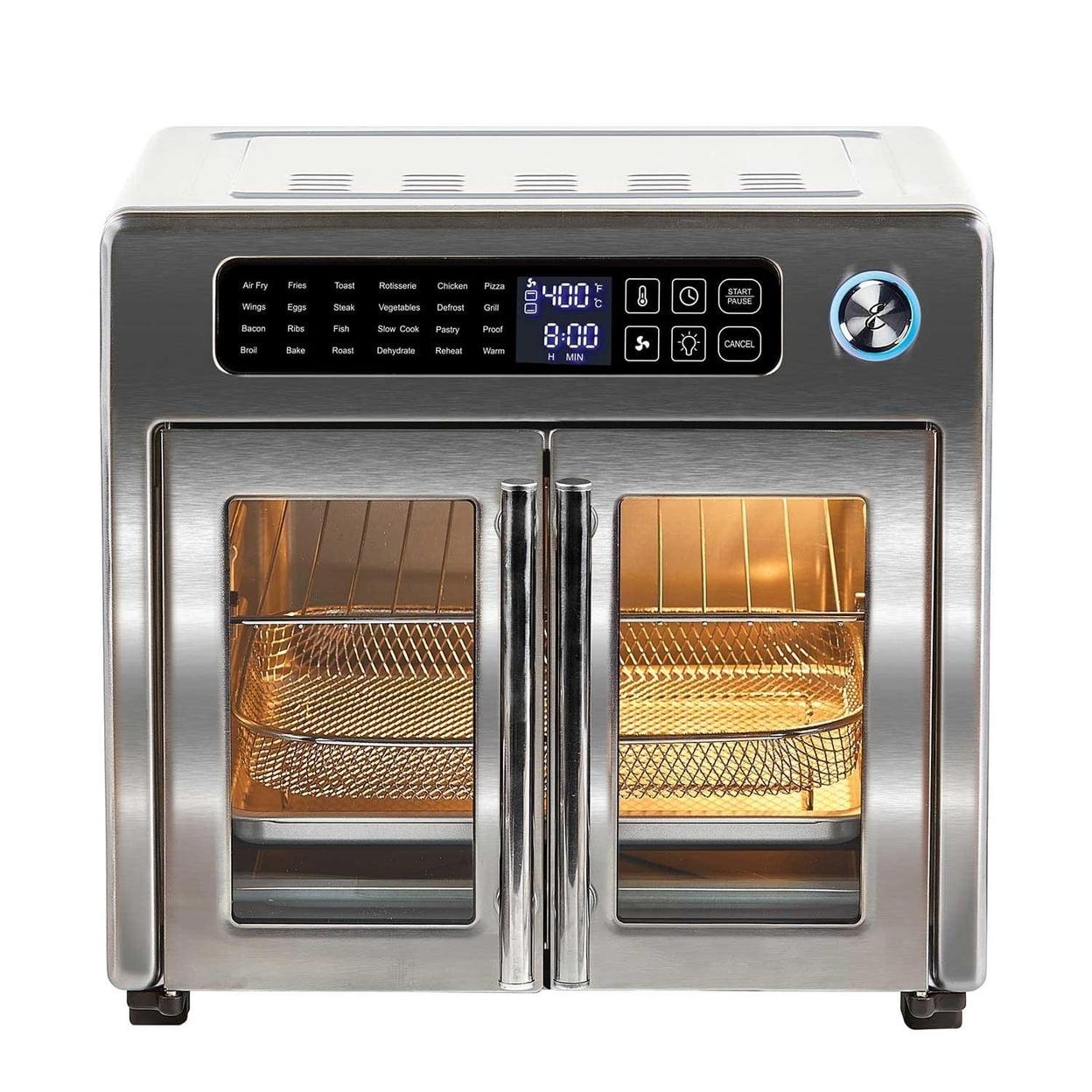 Stainless Steel 24-Setting Electric French Door AirFryer Oven