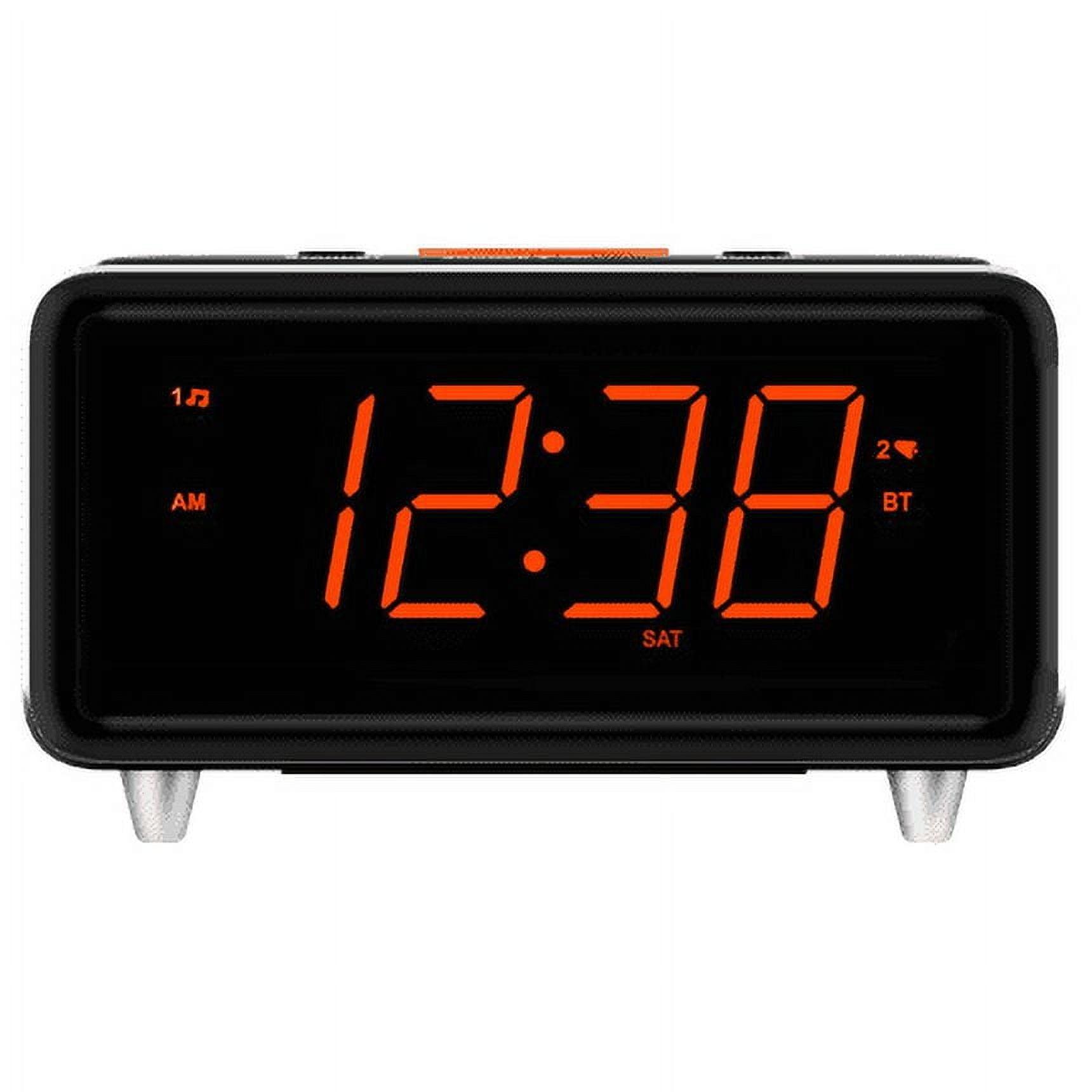 Emerson Black Dual Alarm Clock Radio with Bluetooth and Orange LED Display