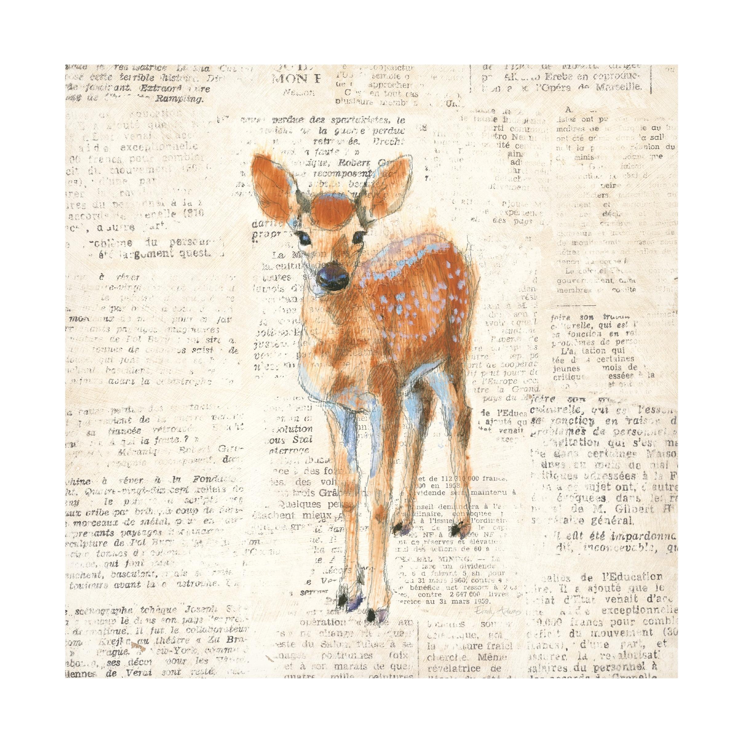 Into the Woods III Deer Canvas Art, 14 x 14