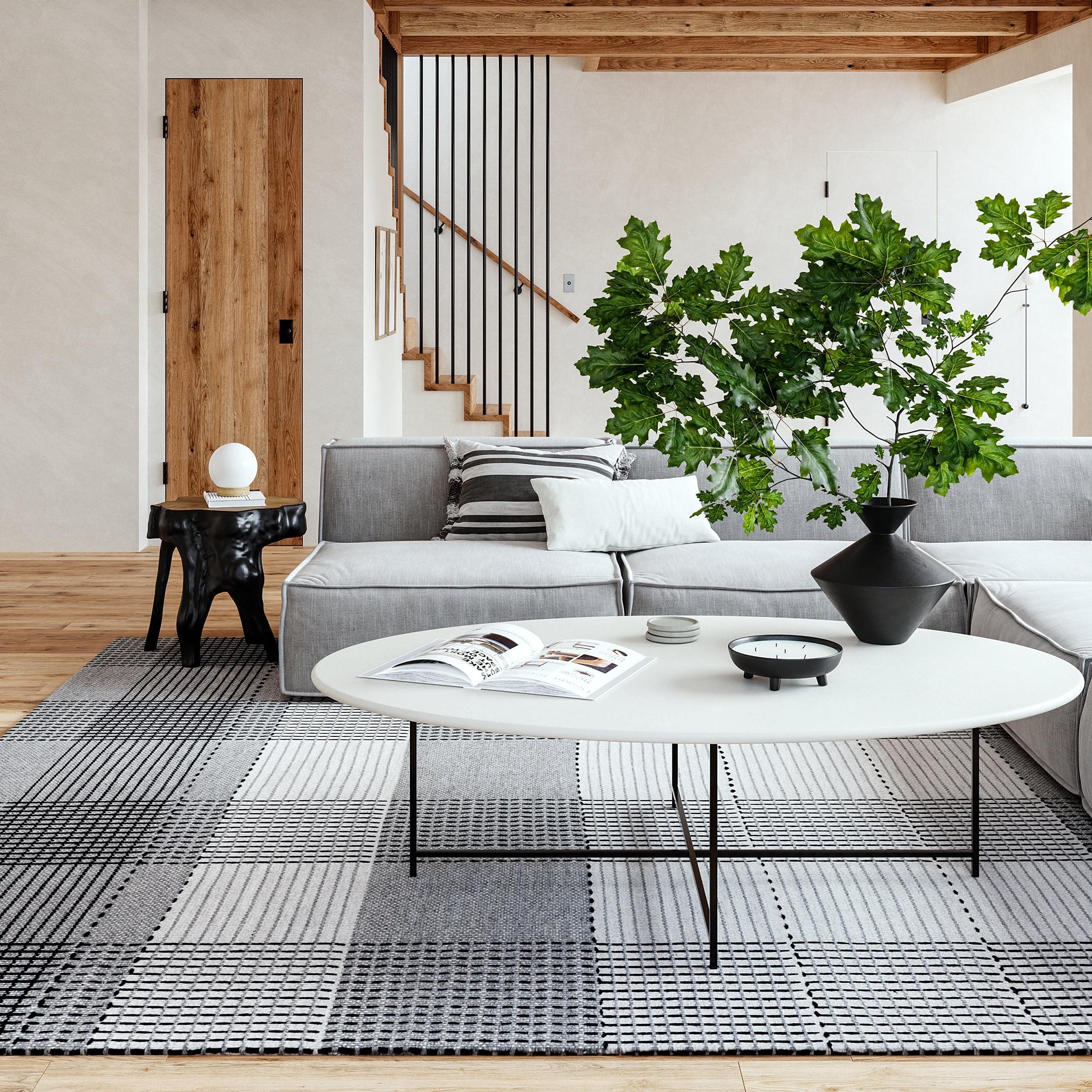 Nuloom Oregon Plaid Wool Area Rug, 6' x 9', Grey