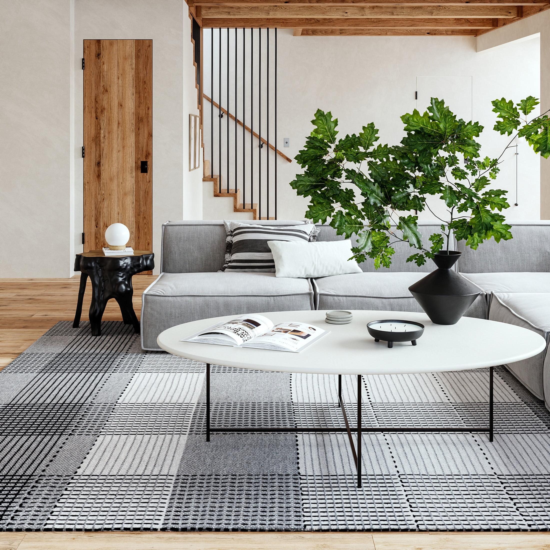 Nuloom Oregon Plaid Wool Area Rug, 6' x 9', Grey
