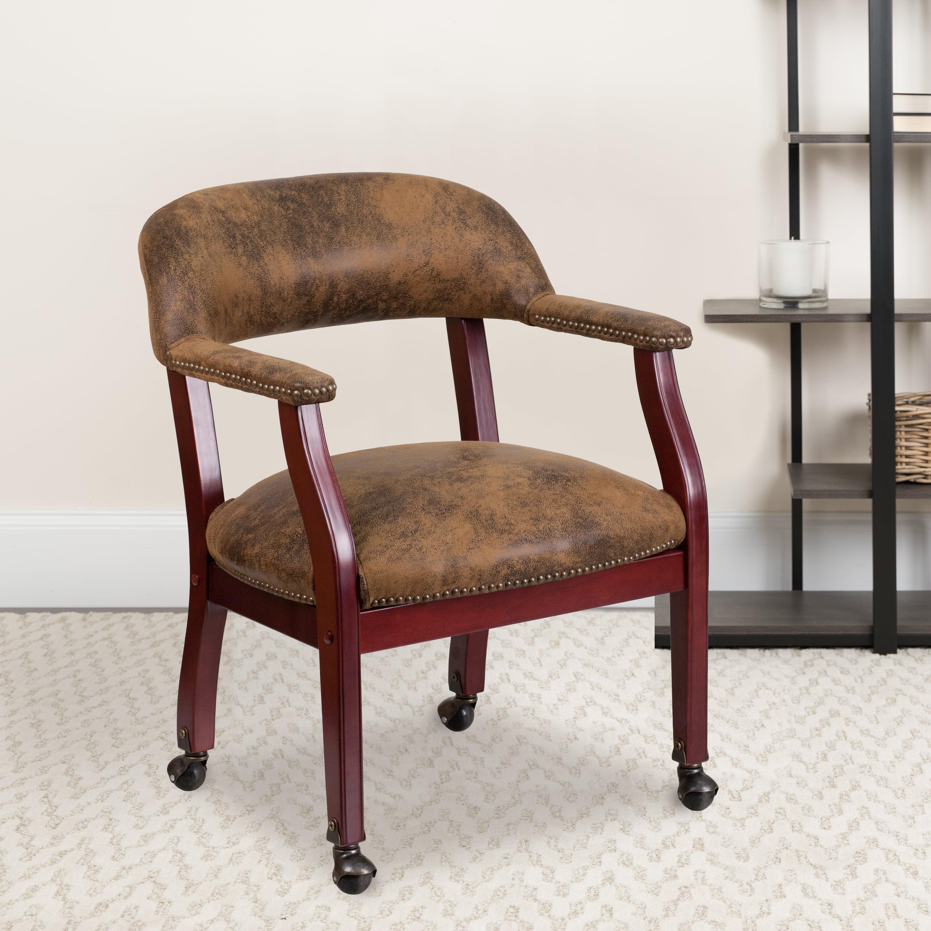 Emma and Oliver Conference Chair with Accent Nail Trim  and Casters