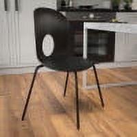 Versatile Black Plastic Contoured Cafe Chair with Stacking Design