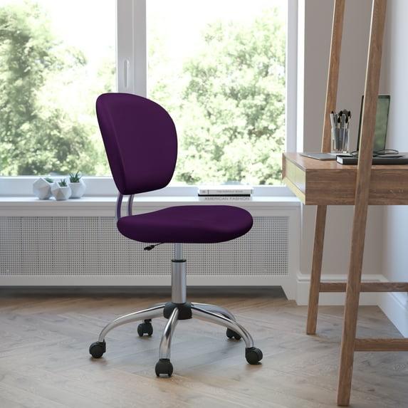 Emma and Oliver Mid-Back Purple Mesh Swivel Task Office Chair with Chrome Base