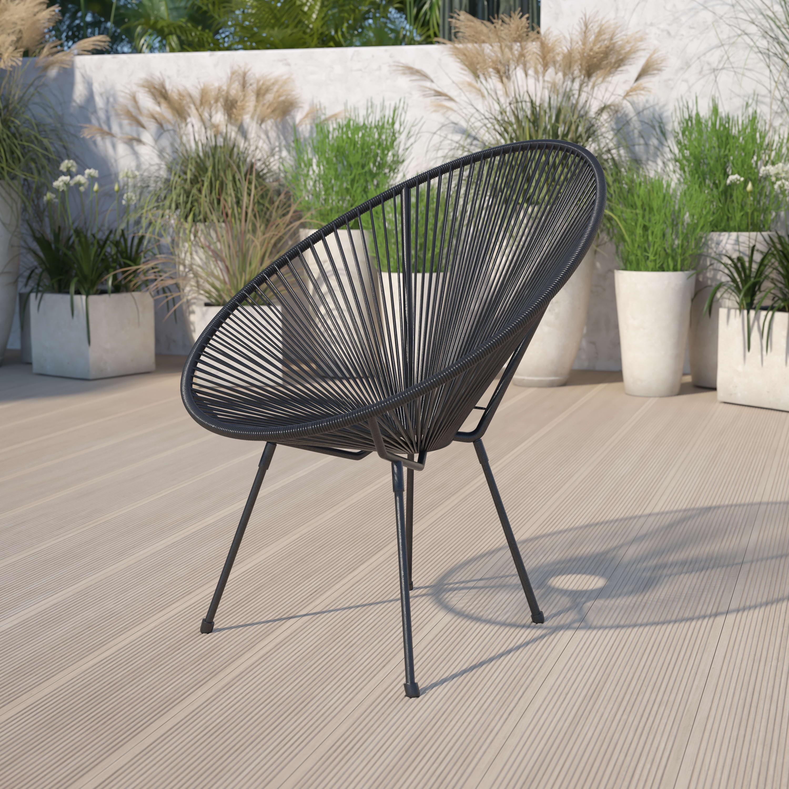 Emma and Oliver Rattan Bungee Lounge Chair