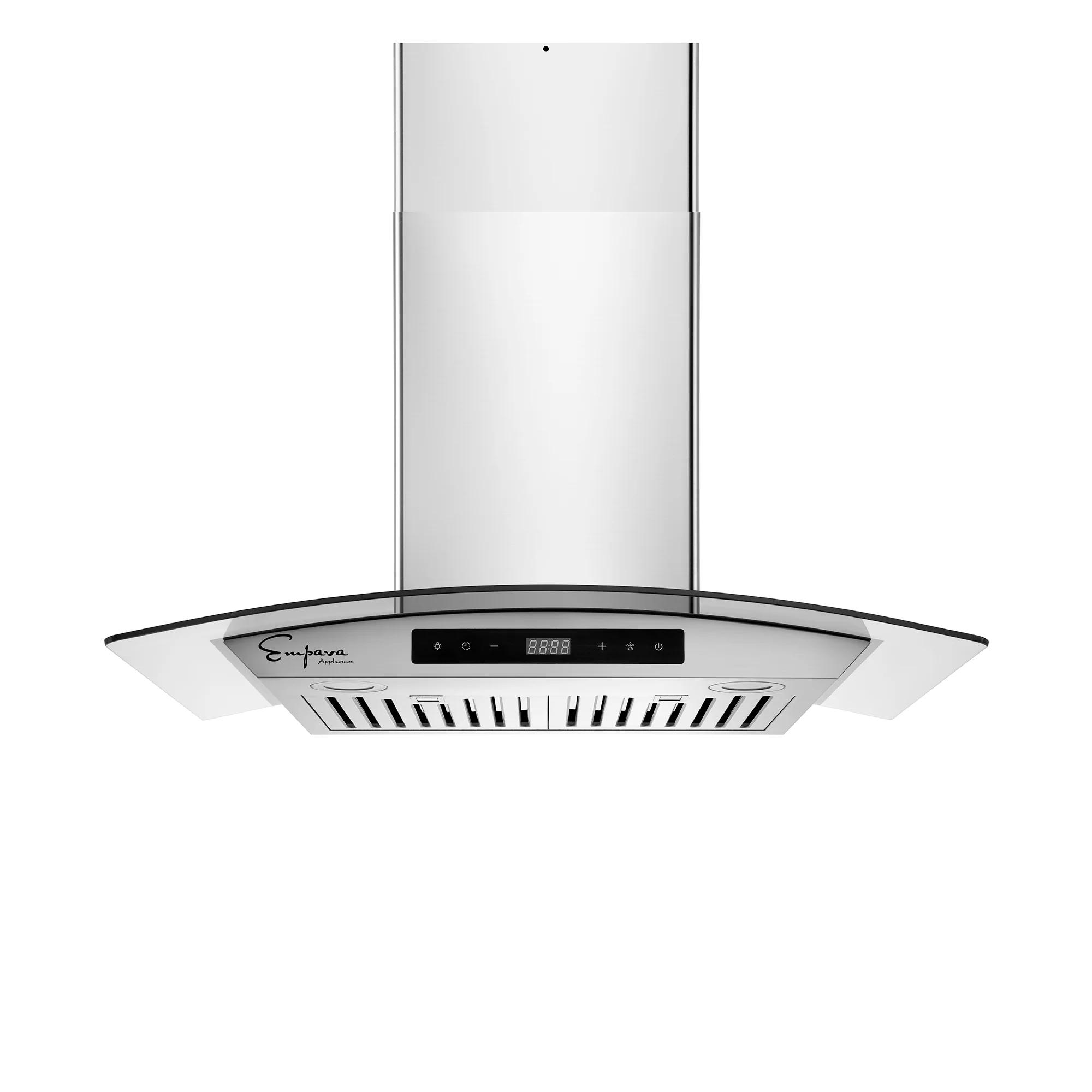 Empava 30" Metal 400 CFM Ducted (Vented) Island Range Hood with Baffle Filter
