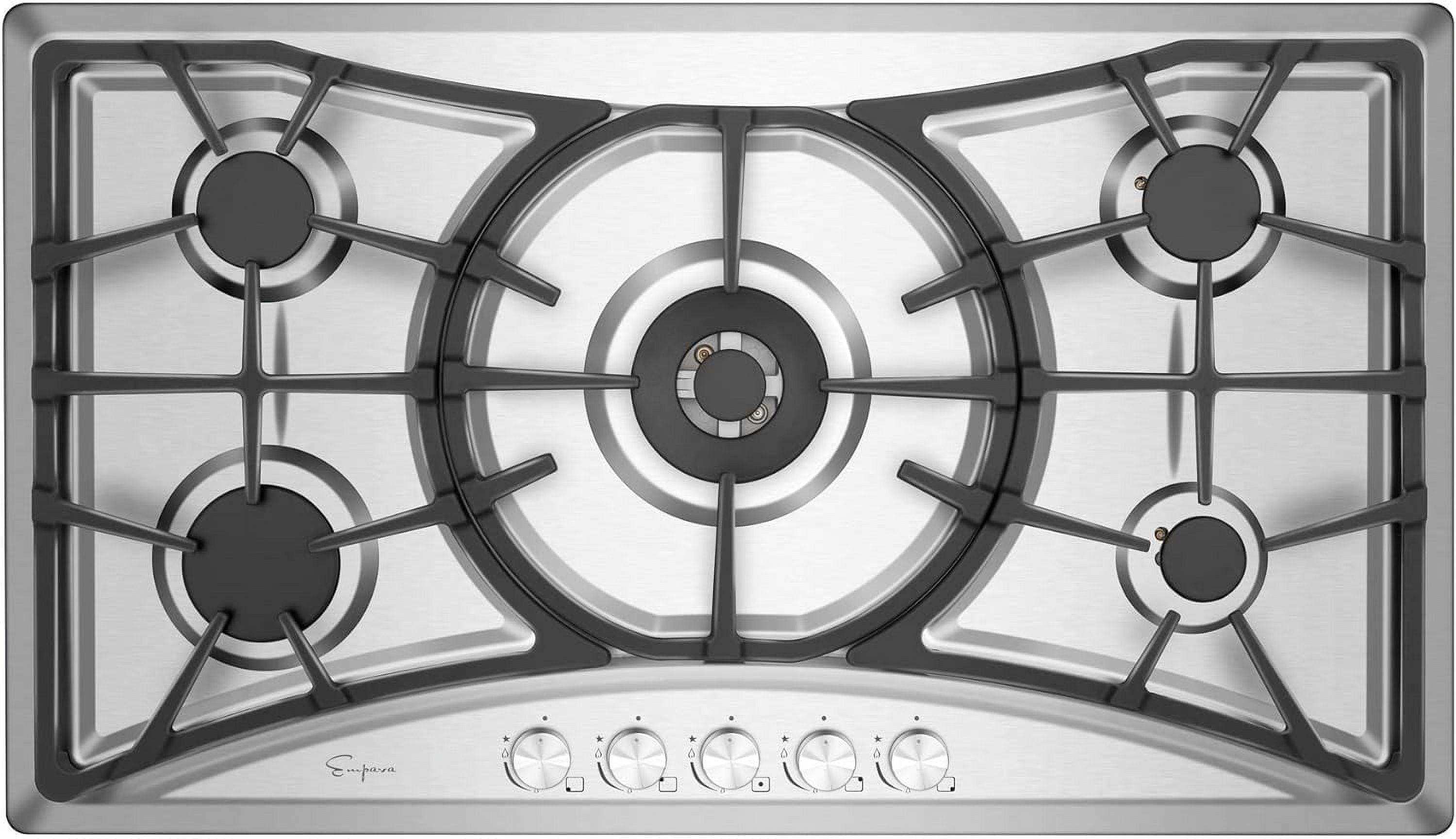 36 Inch Stainless Steel 5 Burner Gas Cooktop