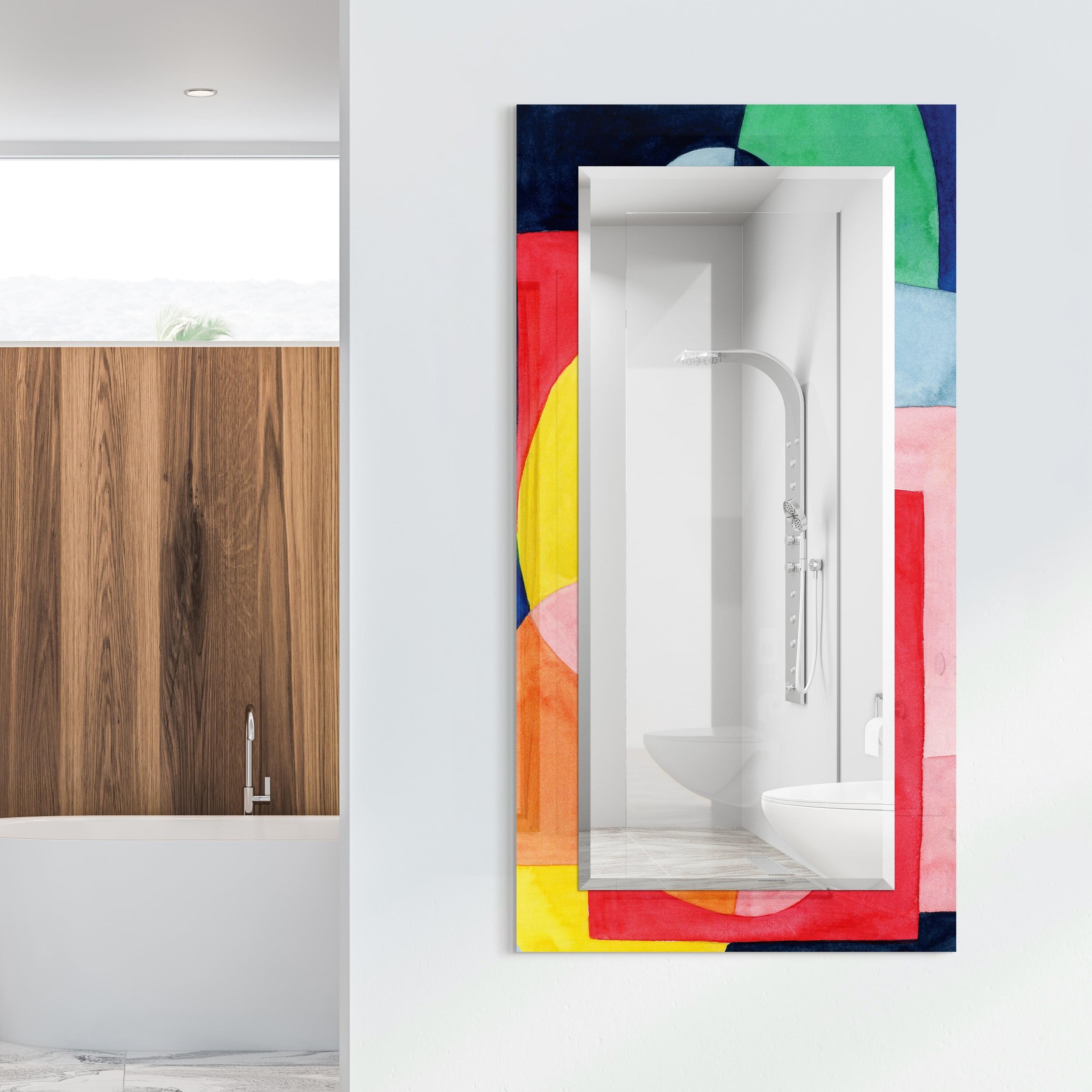 Colorful Rectangular Frameless Decorative Wall Mirror