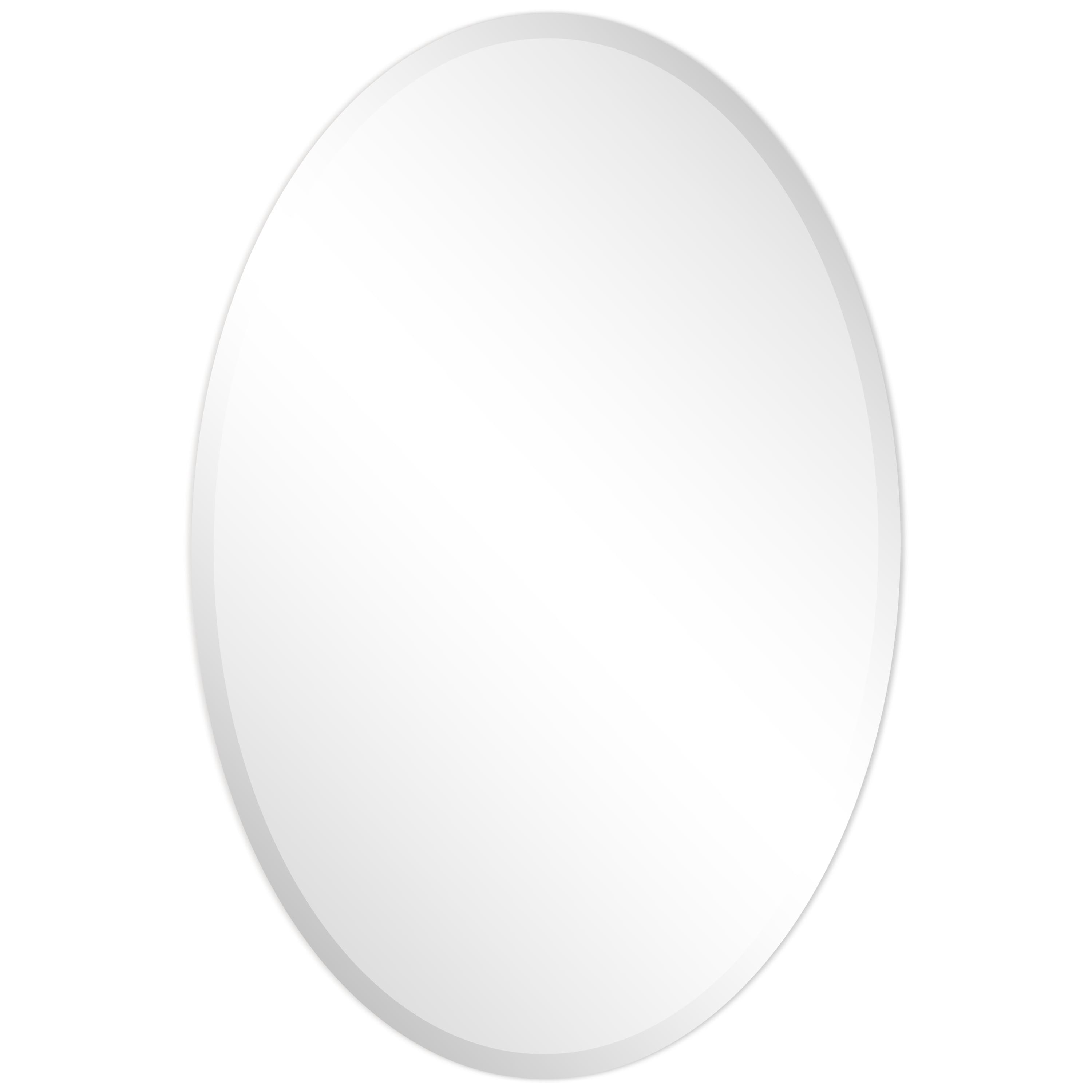 24" x 36" Frameless Beveled Oval Wall Mirror