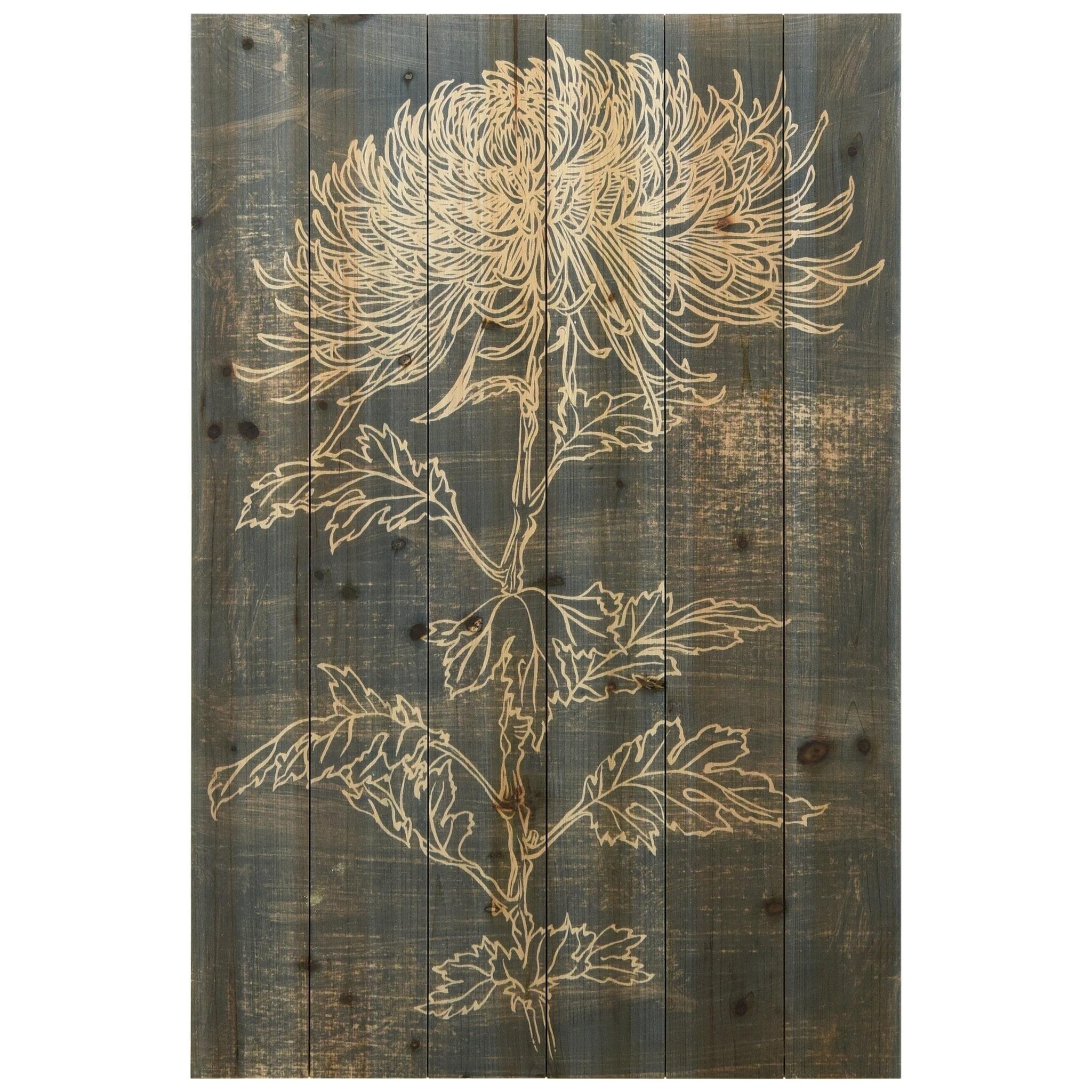 Empire Art Direct  "Indigo Dance" Arte de Legno Digital Print on Solid Wood Wall Art - Grey Rustic