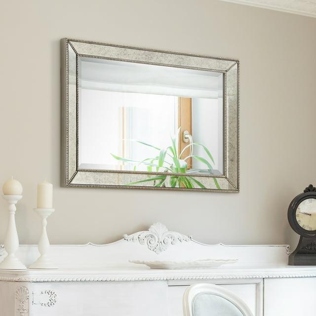 Empire Art Direct Champagne Bead Beveled Mirror, 24" x 36", Ready to Hang