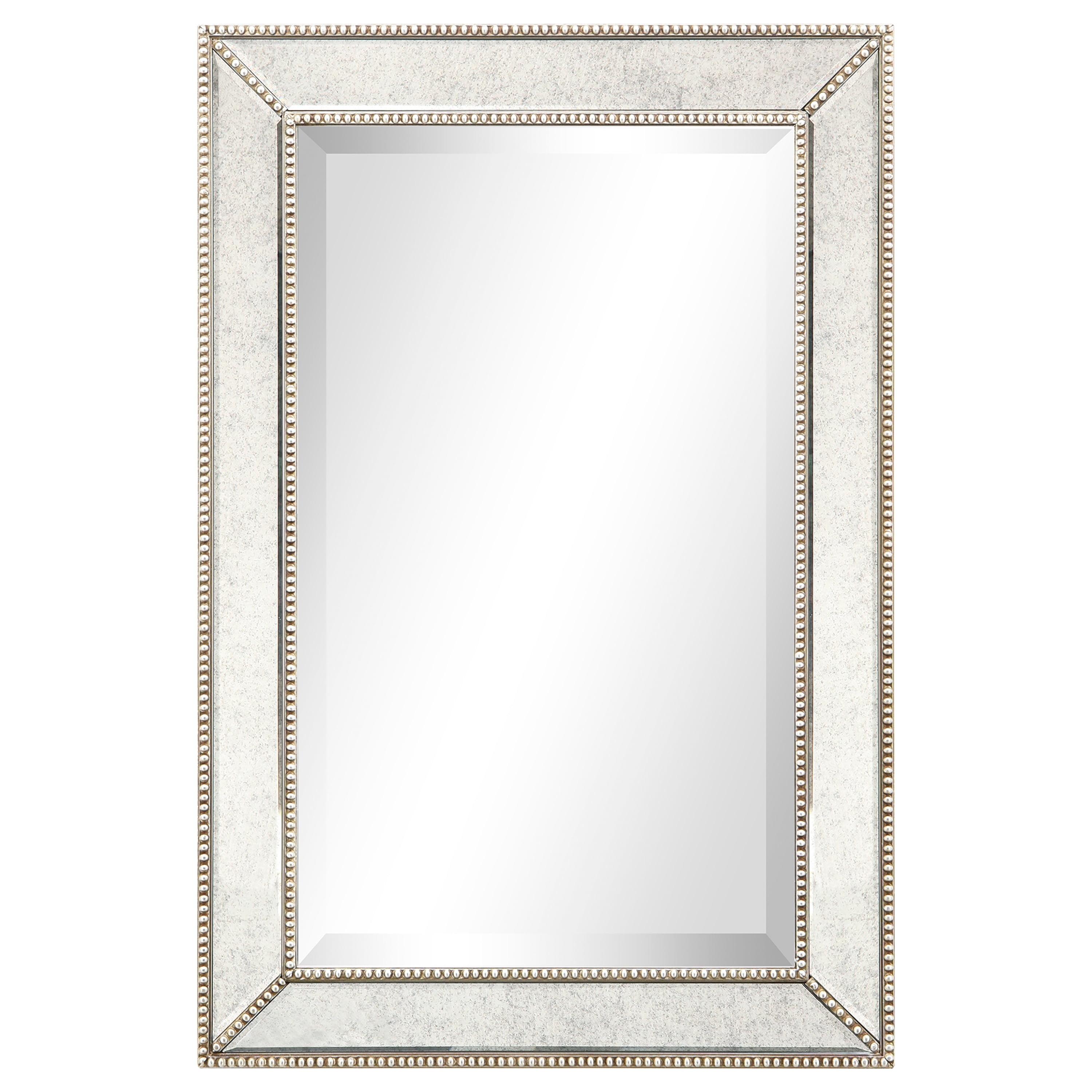 Empire Art Direct Champagne Bead Beveled Rectangular Mirror, 20" x 30", Ready to Hang