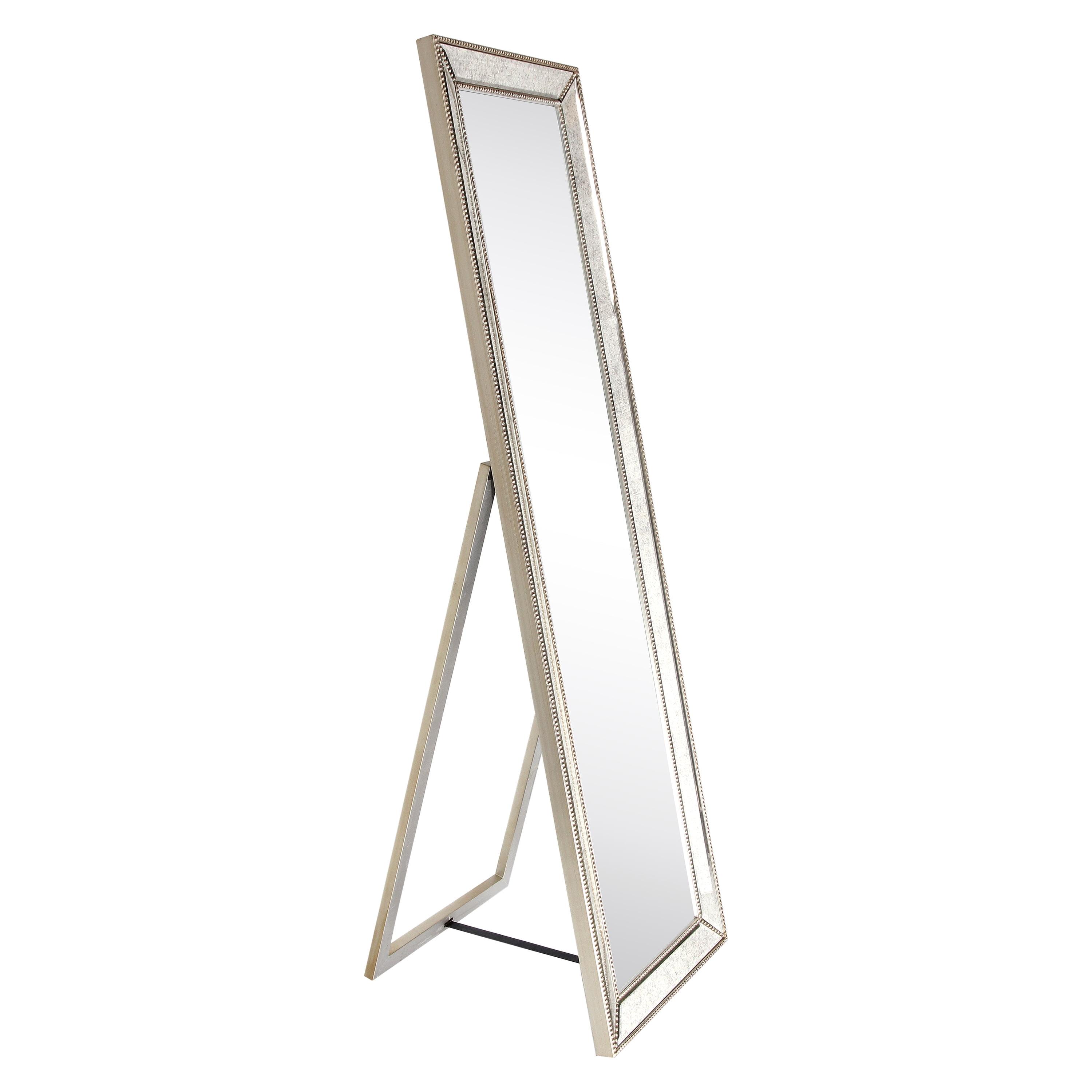 Empire Art Direct Champagne Bead Beveled Rectangular Wall Mirror - Clear 18 in. x 2.16 in. x 64 in.