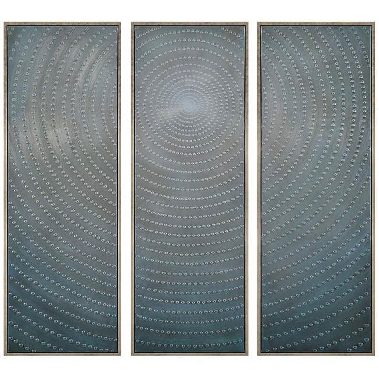 Empire Art Direct Concentric Textured Metallic Hand Painted Triptych Wall Art, 60" x 20" x 1.5", Ready to Hang