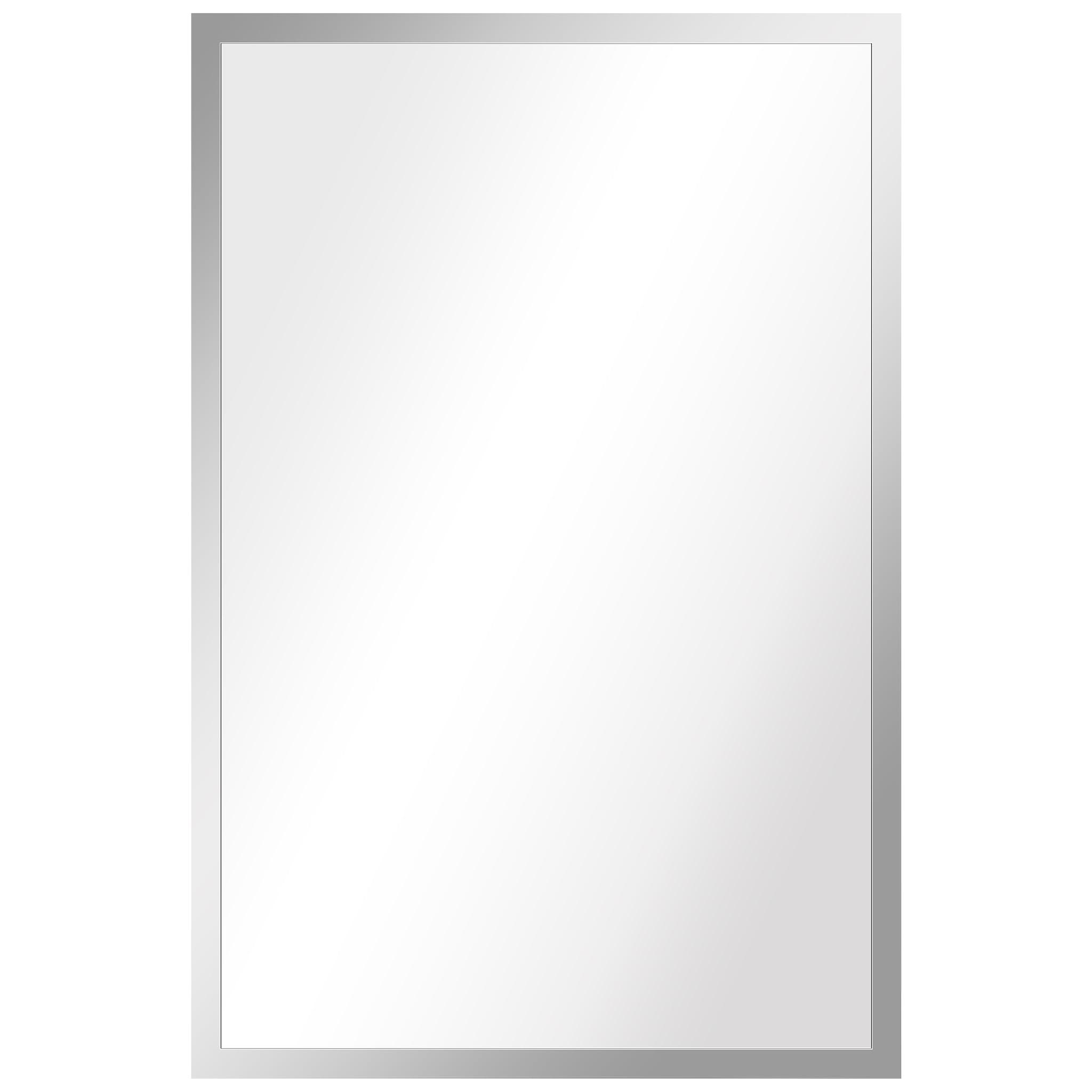 Empire Art Direct Contempo Polished SIlver Stainless Steel Frame Rectangle Wall Mirror, 24" x 36" x 1", Ready to Hang