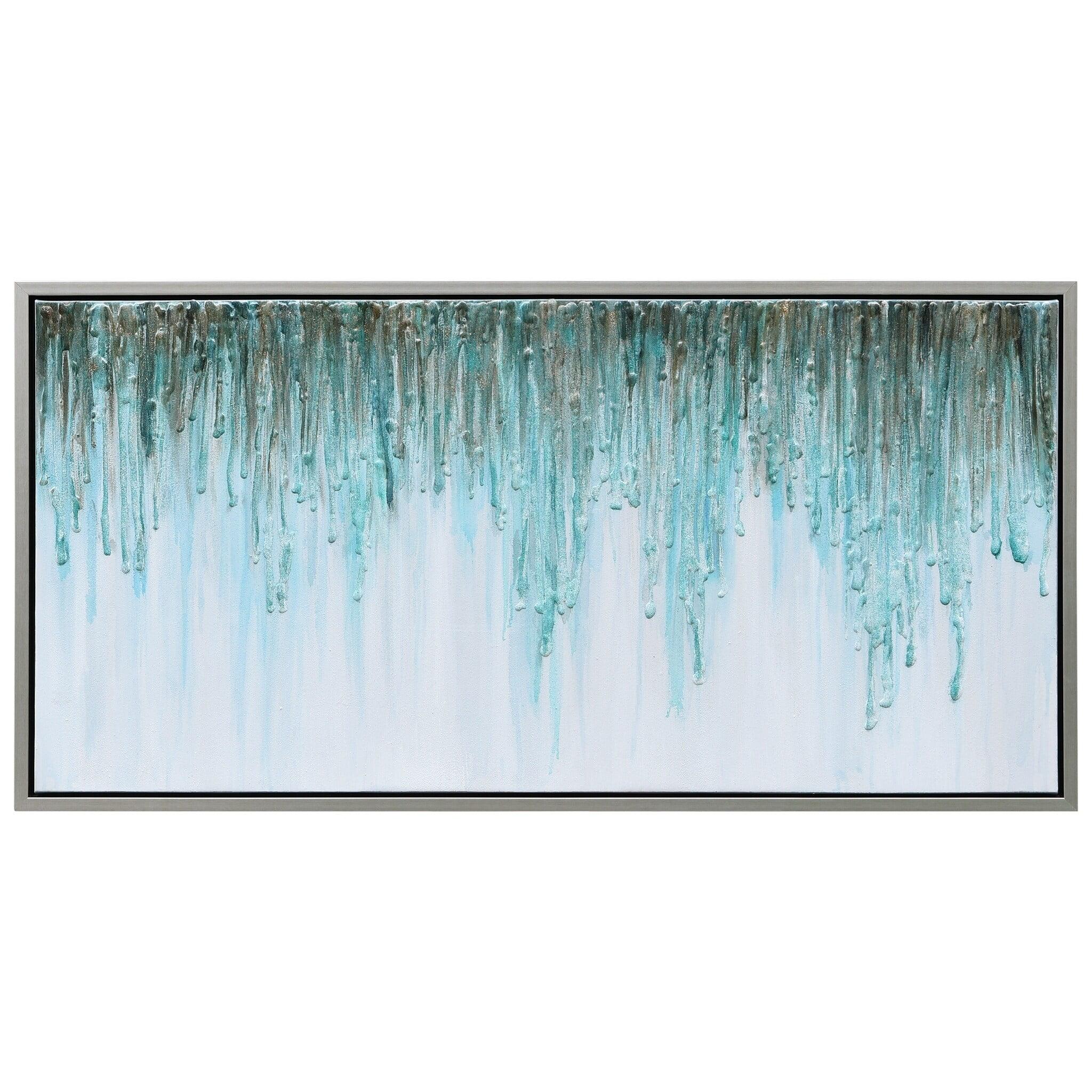 Empire Art Direct Green Frequency Textured Metallic Hand Painted Wall Art, 24" x 48" x 1.5", Ready to Hang