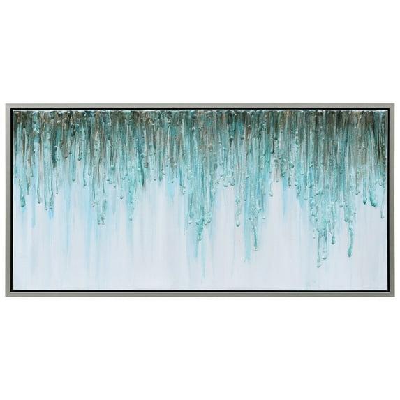 Empire Art Direct Green Frequency Textured Metallic Hand Painted Wall Art, 24" x 48" x 1.5", Ready to Hang