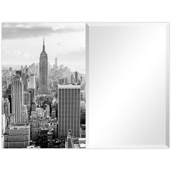 Elegant Empire New York Cityscape Frameless Wall Mirror 48"x36"