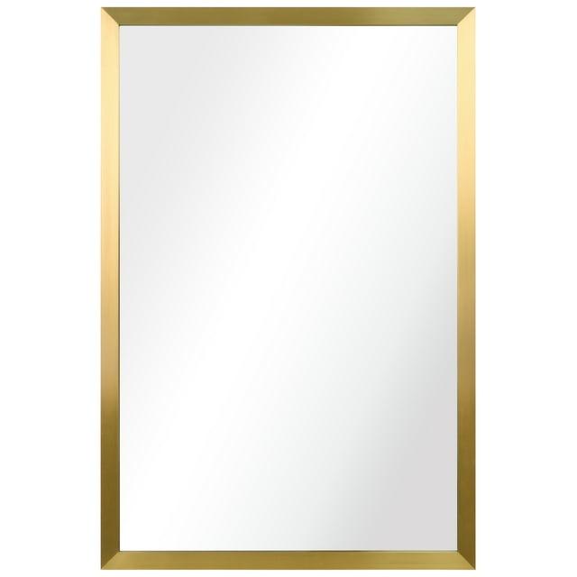 Empire Art Direct PSM-60106-2030 Contempo Brushed Stainless Steel Gold rectangular Wall Mirror