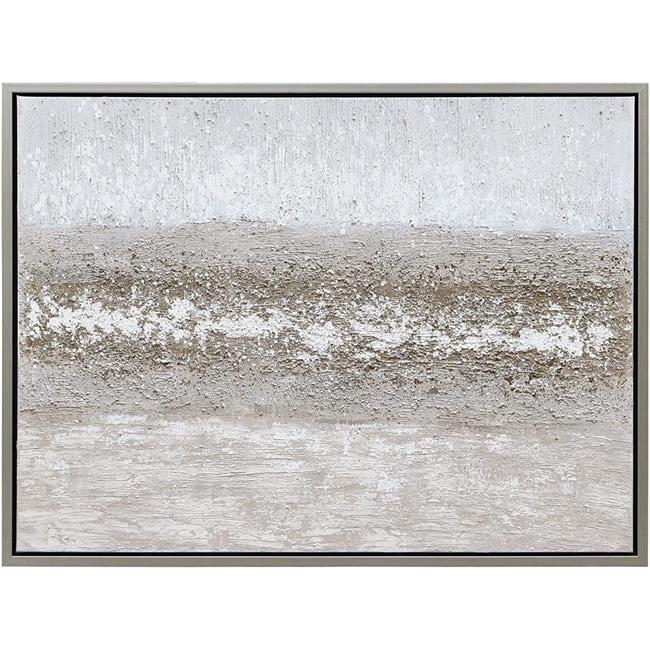 Sandpath Textured Metallic Hand Painted Abstract Canvas Art with Champagne Frame