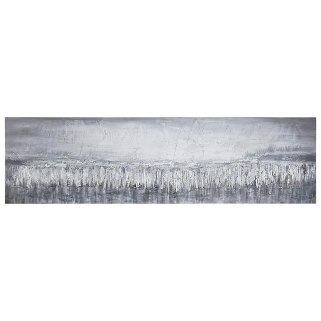 Silver Dust Textured Metallic Abstract Landscape Canvas Art, 20" x 72"