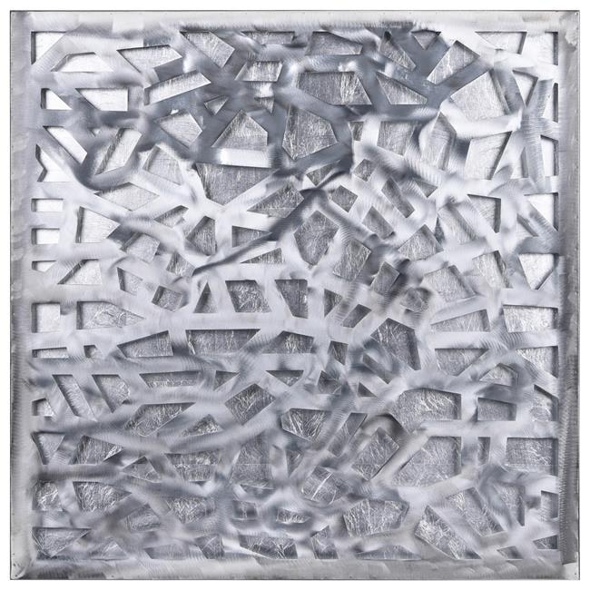 Empire Art Direct PSL-19309-3232 'Silver Enigma' Polished Steel Silver Leaf 3D Abstract Metal Wall Art