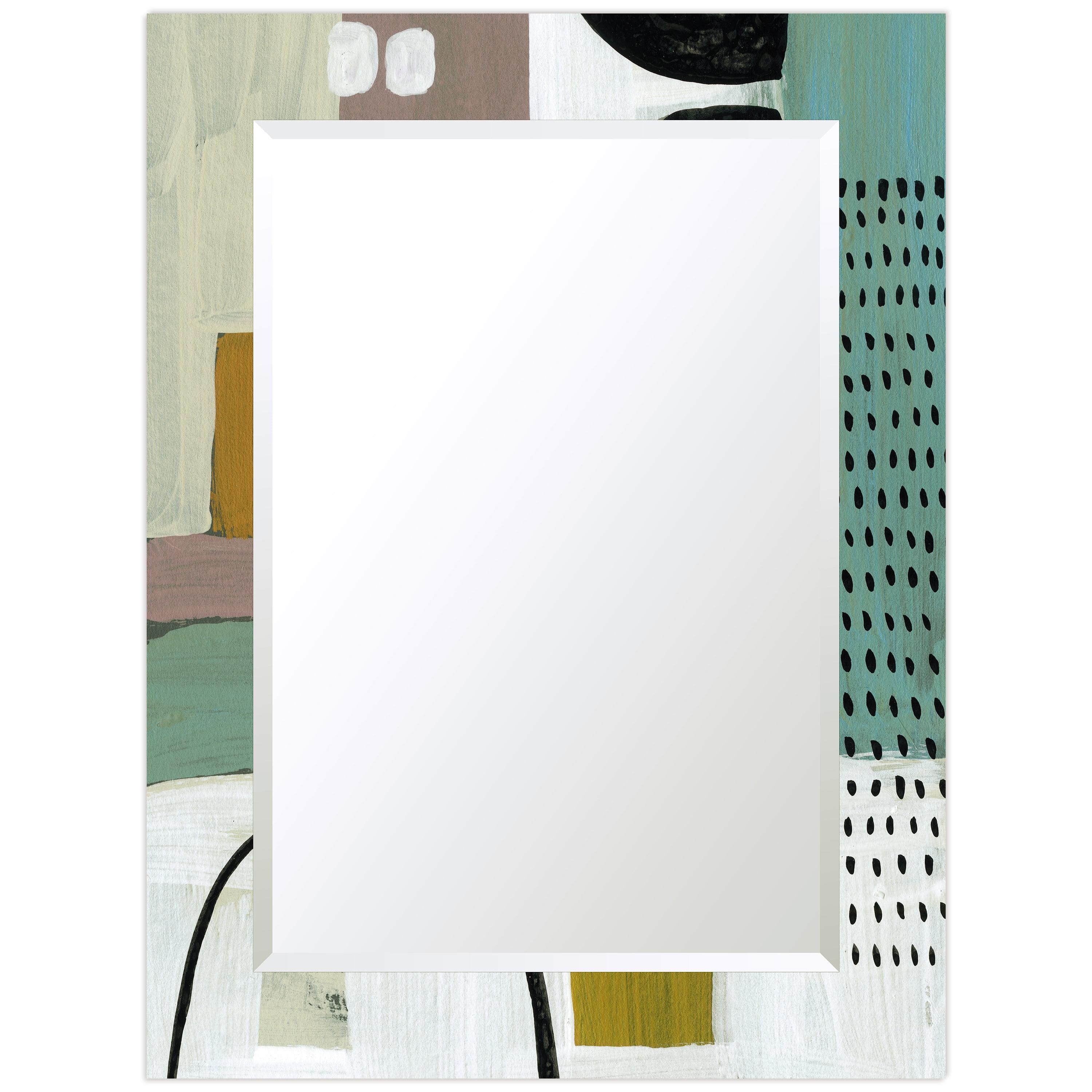 Empire Art Direct TAM-140604-4030 'Introductions'Rectangular Beveled Mirror on Free Floating Printed Tempered Art Glass