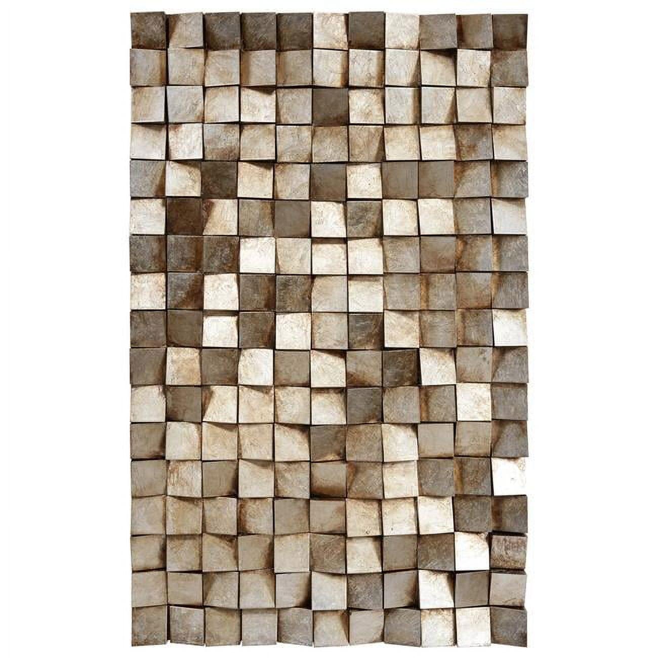 Textured Gold Leaf Wooden Block Wall Art, 48" x 30"