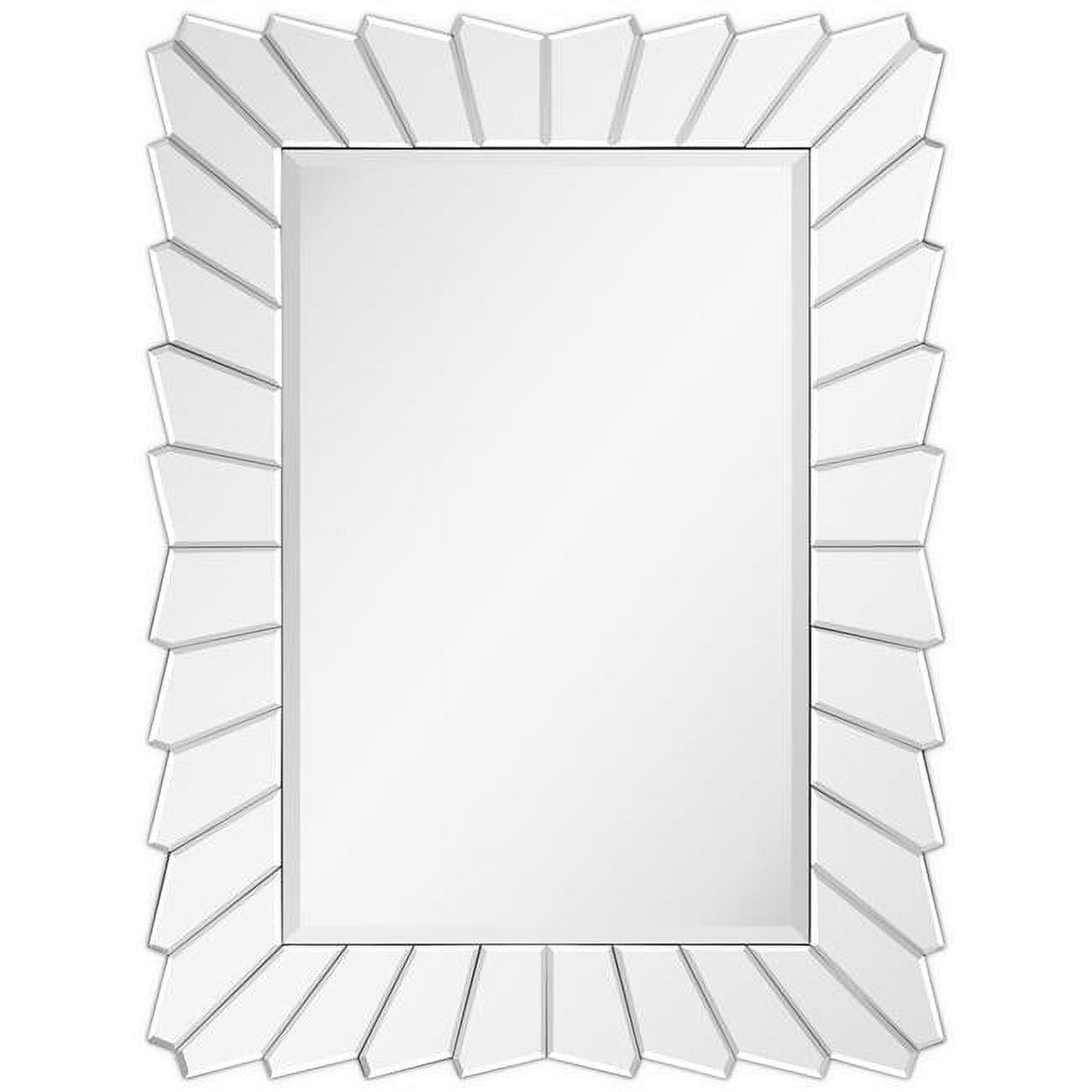 Modern Clear Glass Rectangular Beveled Vanity Mirror