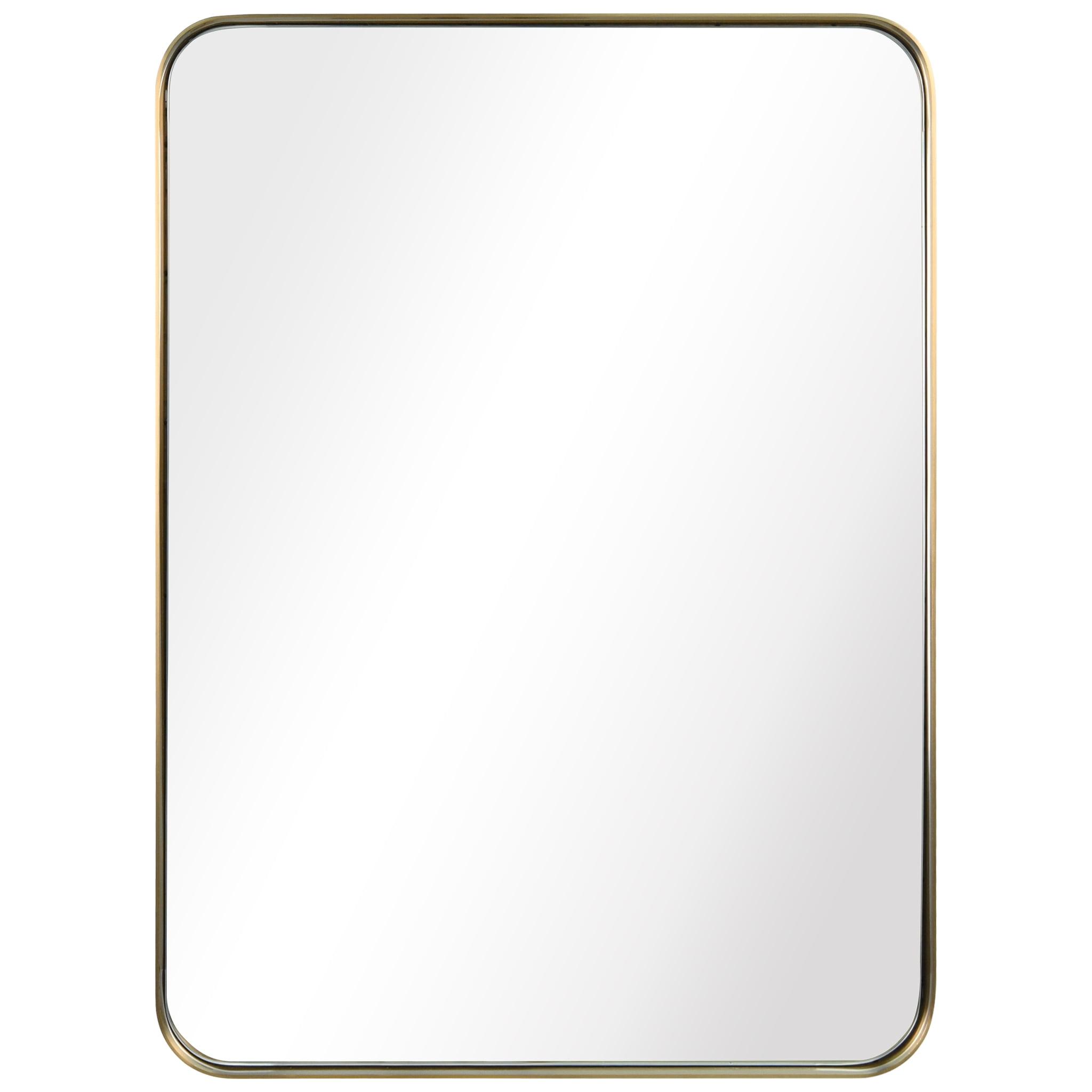 Empire Art Direct Ultra Brushed Gold Stainless Steel Frame Rectangle Wall Mirror, 22" x 30" x 2", Ready to Hang