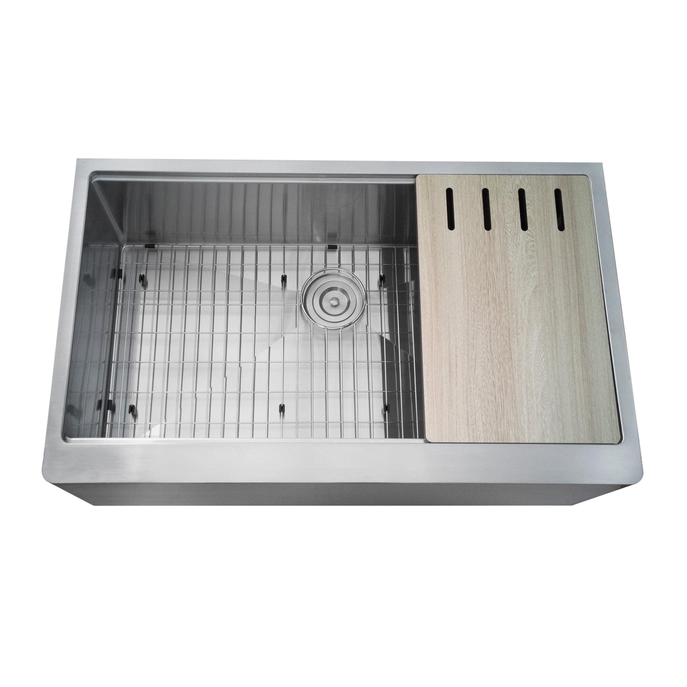 Empire 30" Stainless Steel Farmhouse Kitchen Sink with Cutting Board