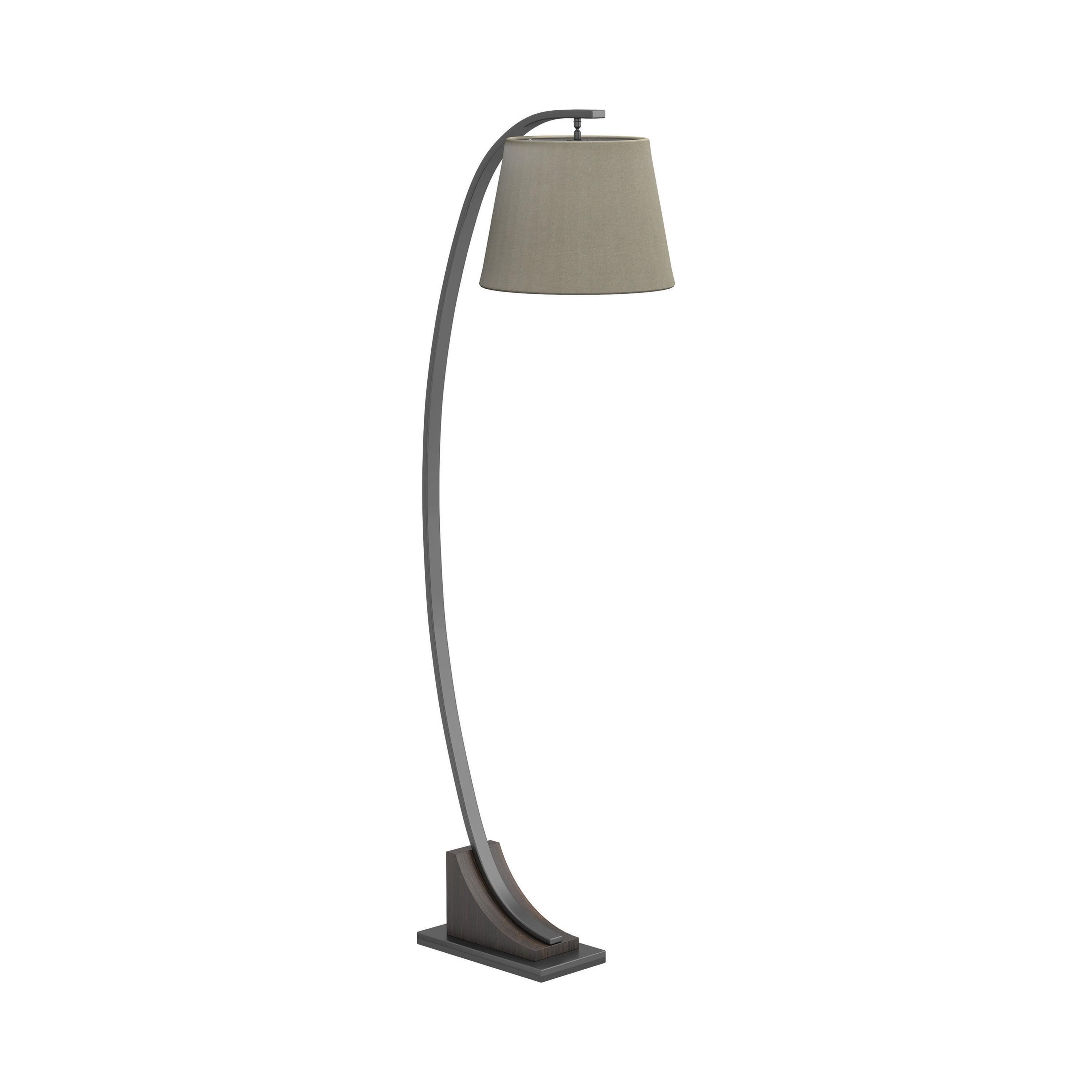 Contemporary Brown and White Arc Floor Lamp