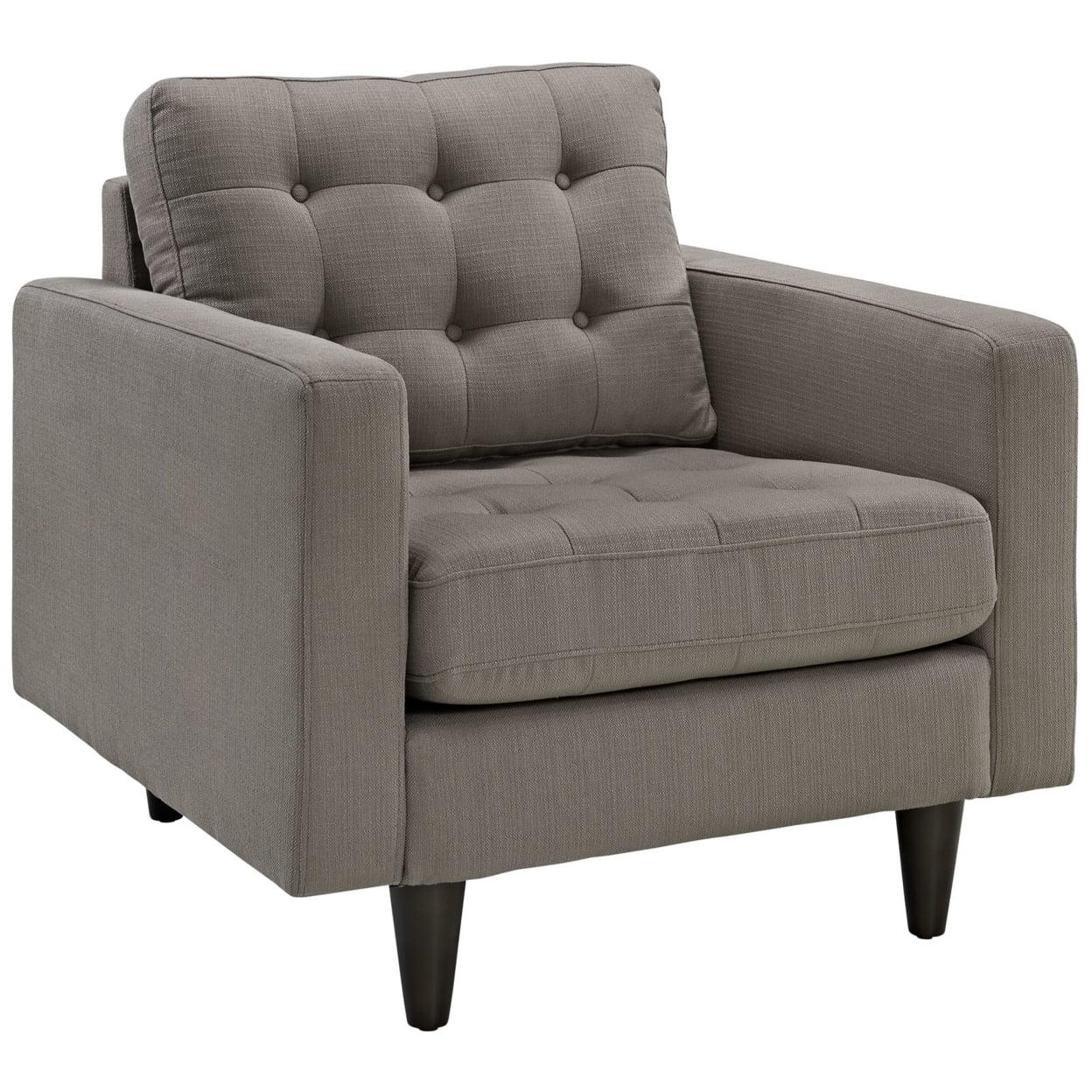 Granite Tufted Upholstered Accent Chair with Wood Legs