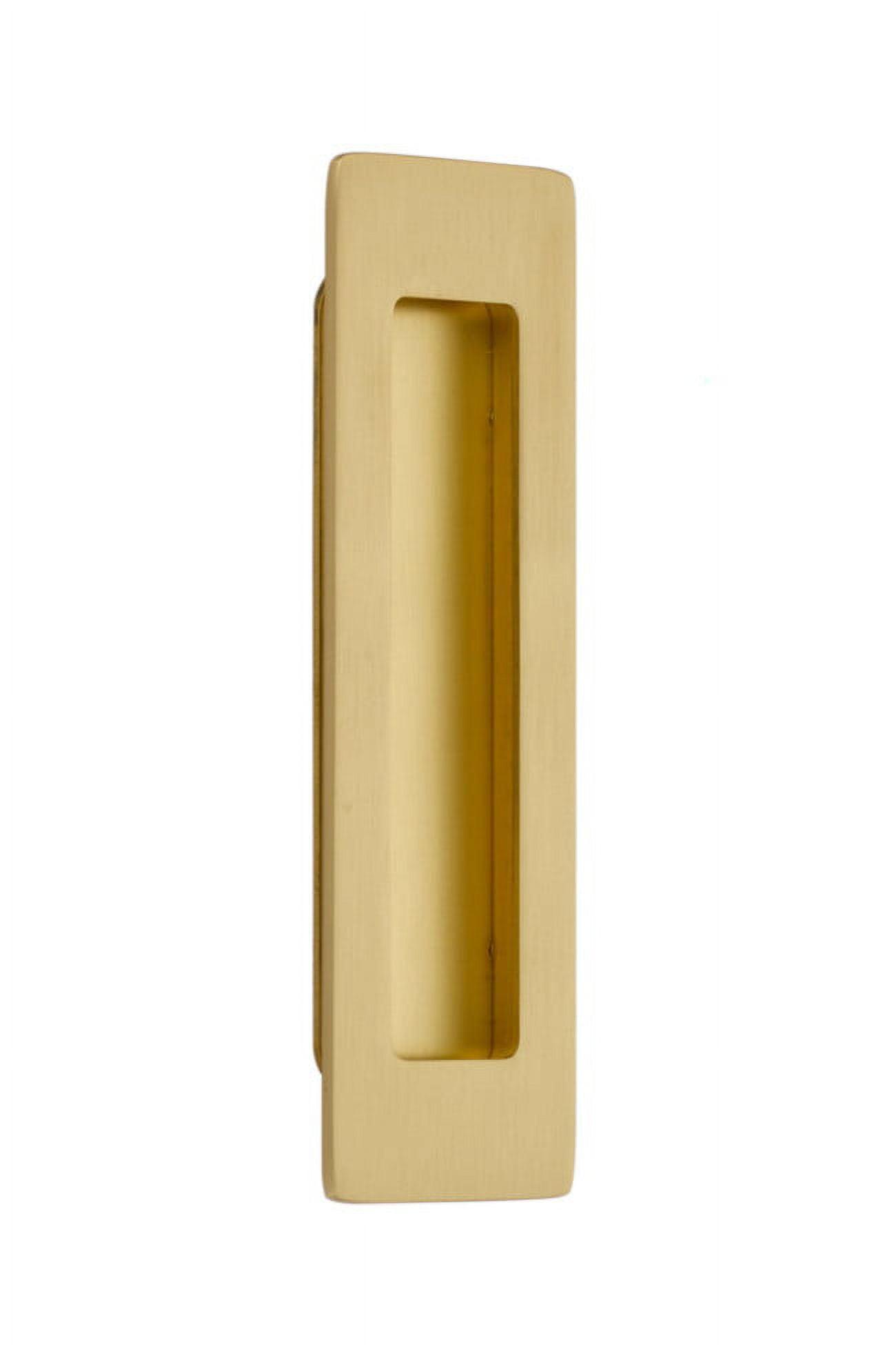 Satin Brass 6-Inch Modern Rectangular Flush Door Pull