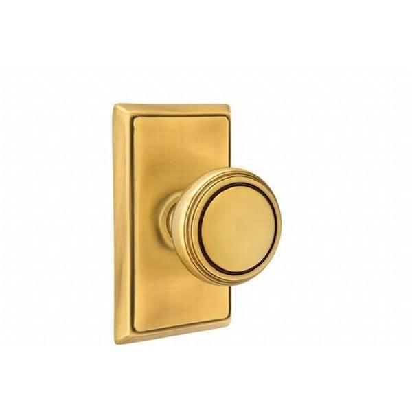 Emtek Privacy Knobset w/ Rectangular Rosette and Norwich Knob