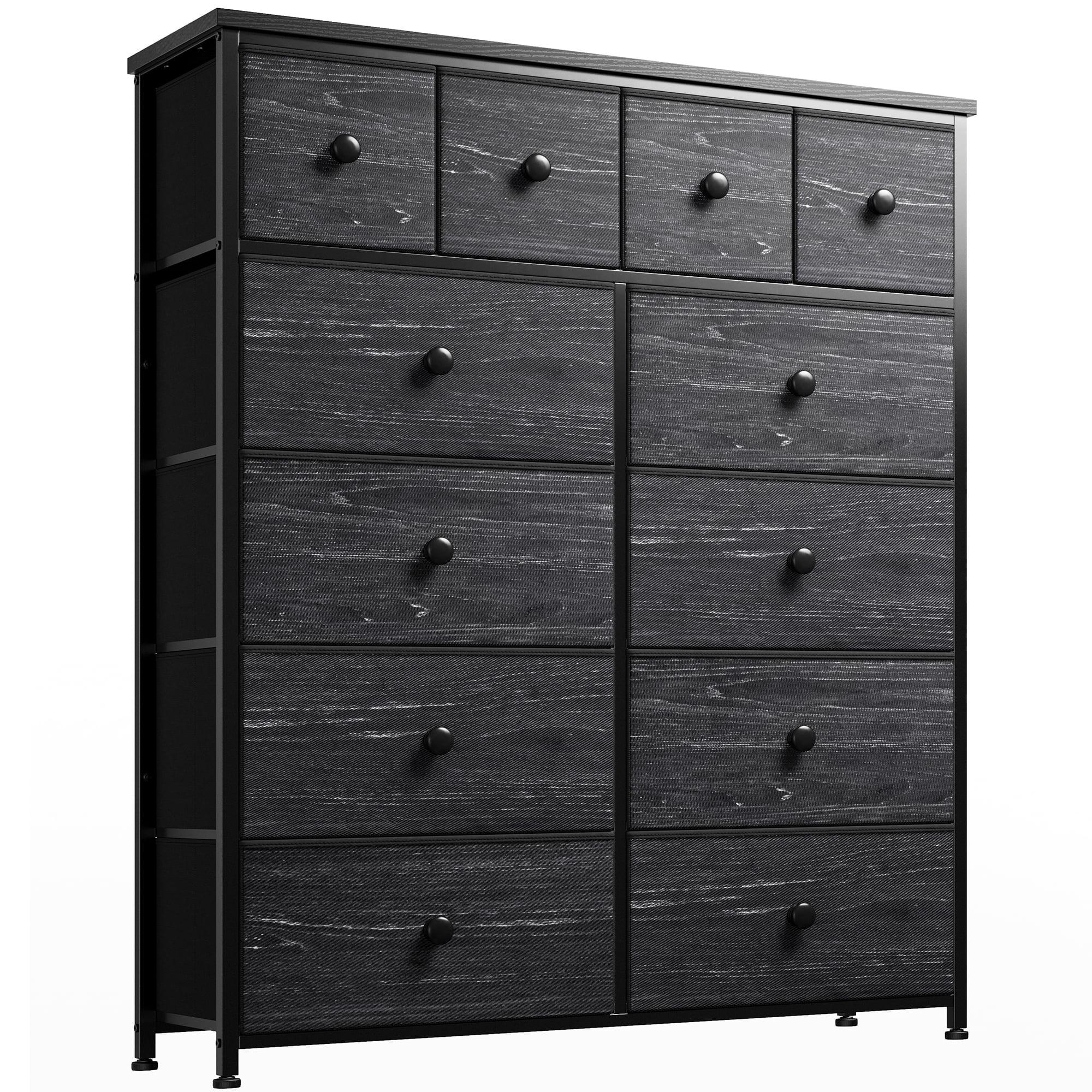 Black Vertical Dresser with Extra Deep Drawers and Levelers