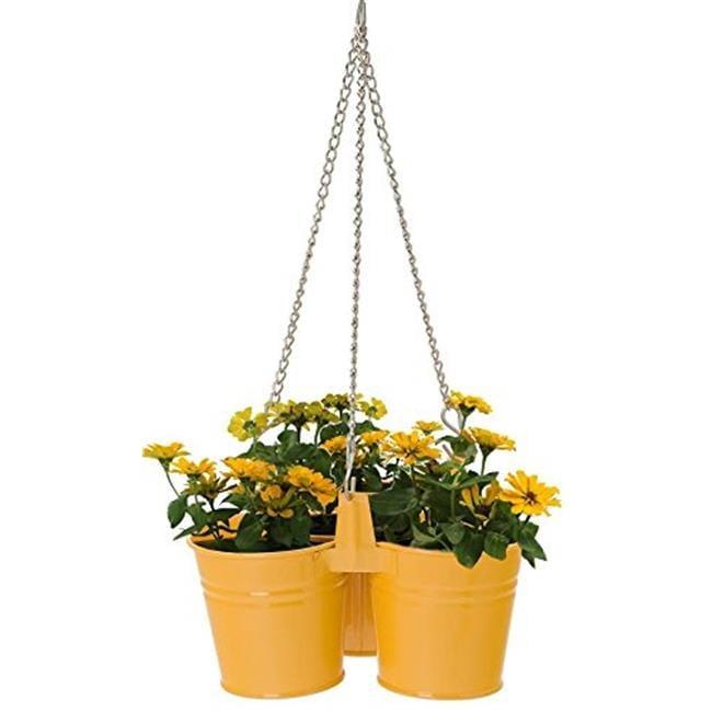 Saffron Enameled Galvanized Hanging Planter Unit for 6.5" Plants