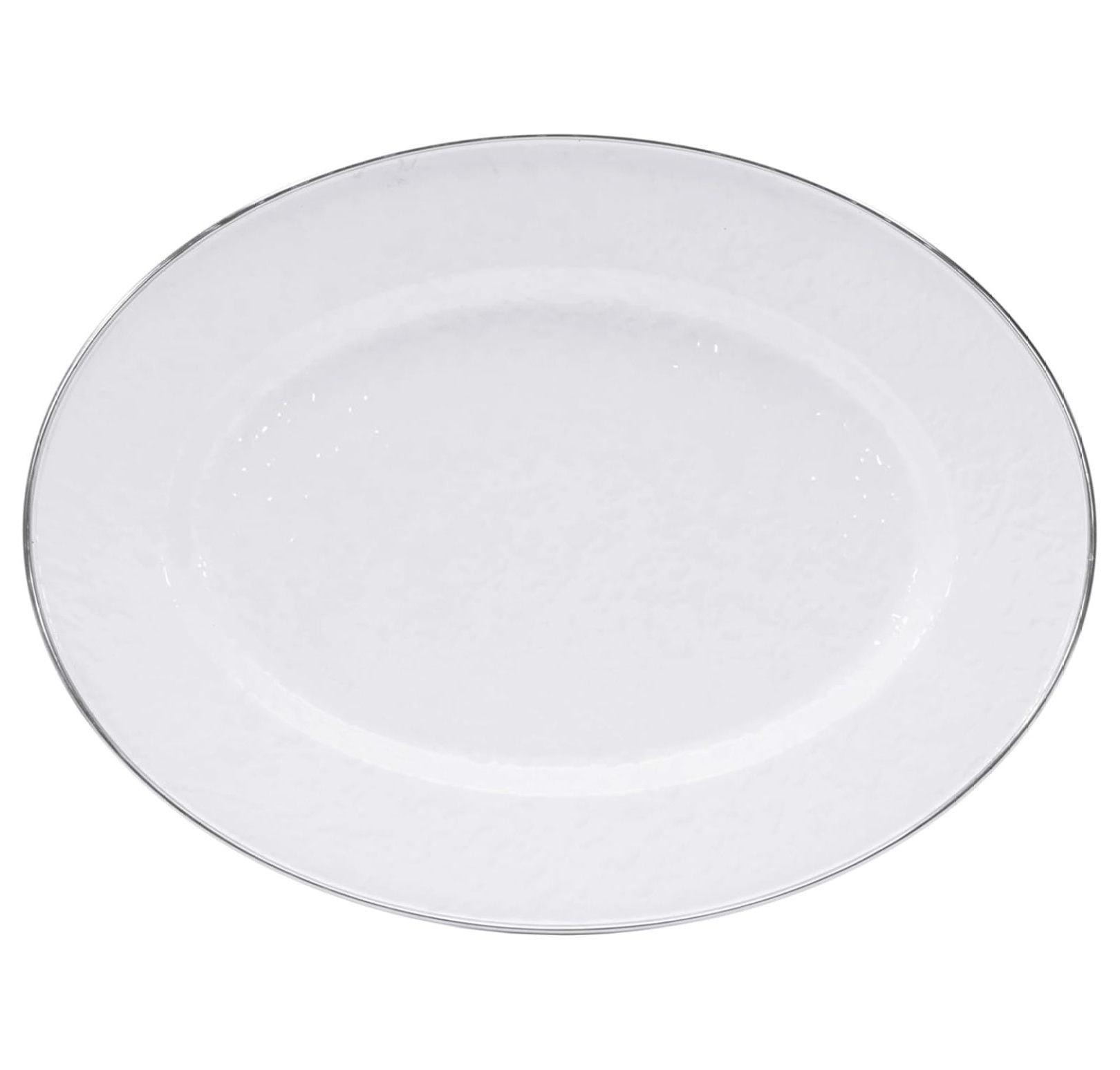 Enamelware - 12 x 16 Oval Platter (Solid White)