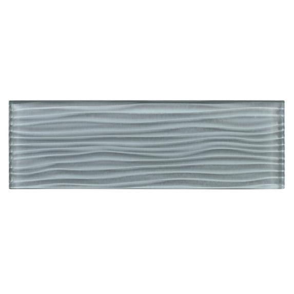 Enchant-Parade Florette Green 4-in. x 12-in. Subway Textured Polished Glass Wall & Floor Tile
