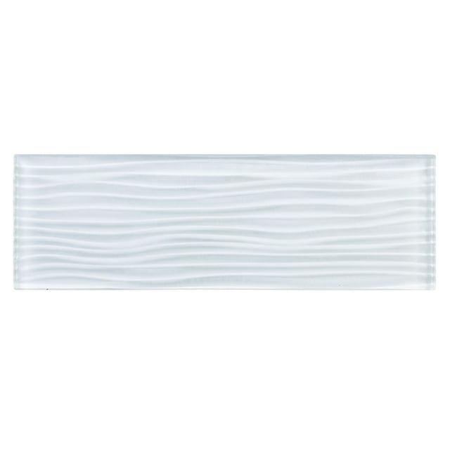 Enchant-Parade Florette Green 4-in. x 12-in. Subway Textured Polished Glass Wall & Floor Tile