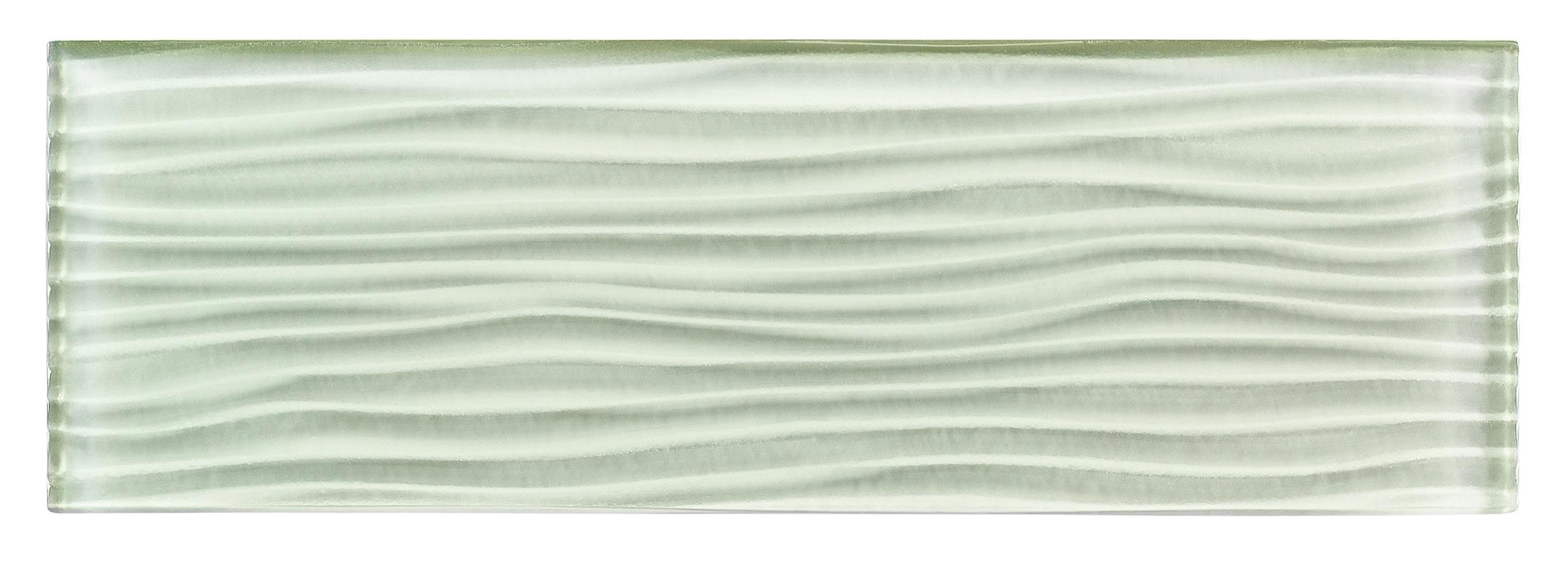 Enchant-Parade Florette Green 4-in. x 12-in. Subway Textured Polished Glass Wall & Floor Tile