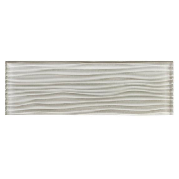 Enchant-Parade Florette Green 4-in. x 12-in. Subway Textured Polished Glass Wall & Floor Tile