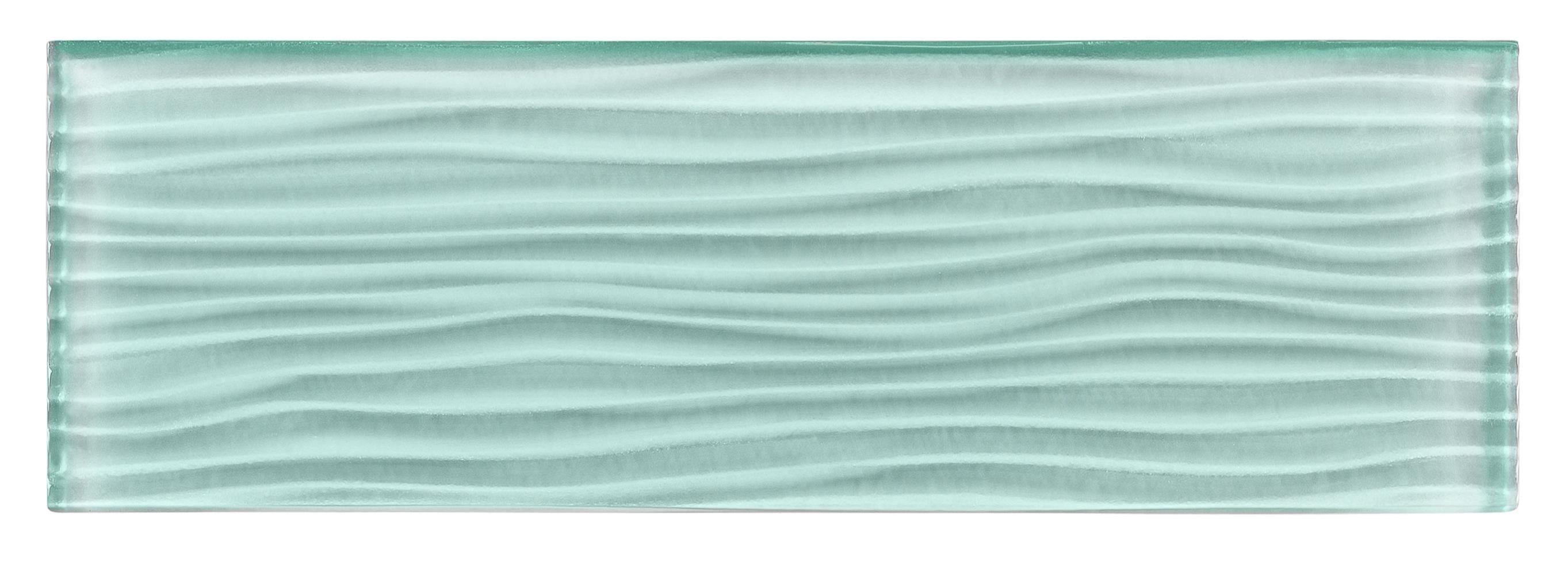 Enchant-Parade Florette Green 4-in. x 12-in. Subway Textured Polished Glass Wall & Floor Tile