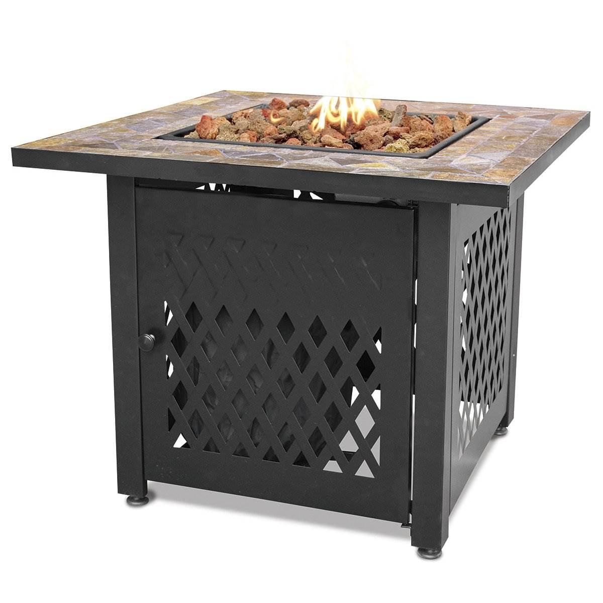 Endless Summer Endless Summer, 30" Square LP Gas Outdoor Fire Pit with Mosaic Slate Tile Mantel