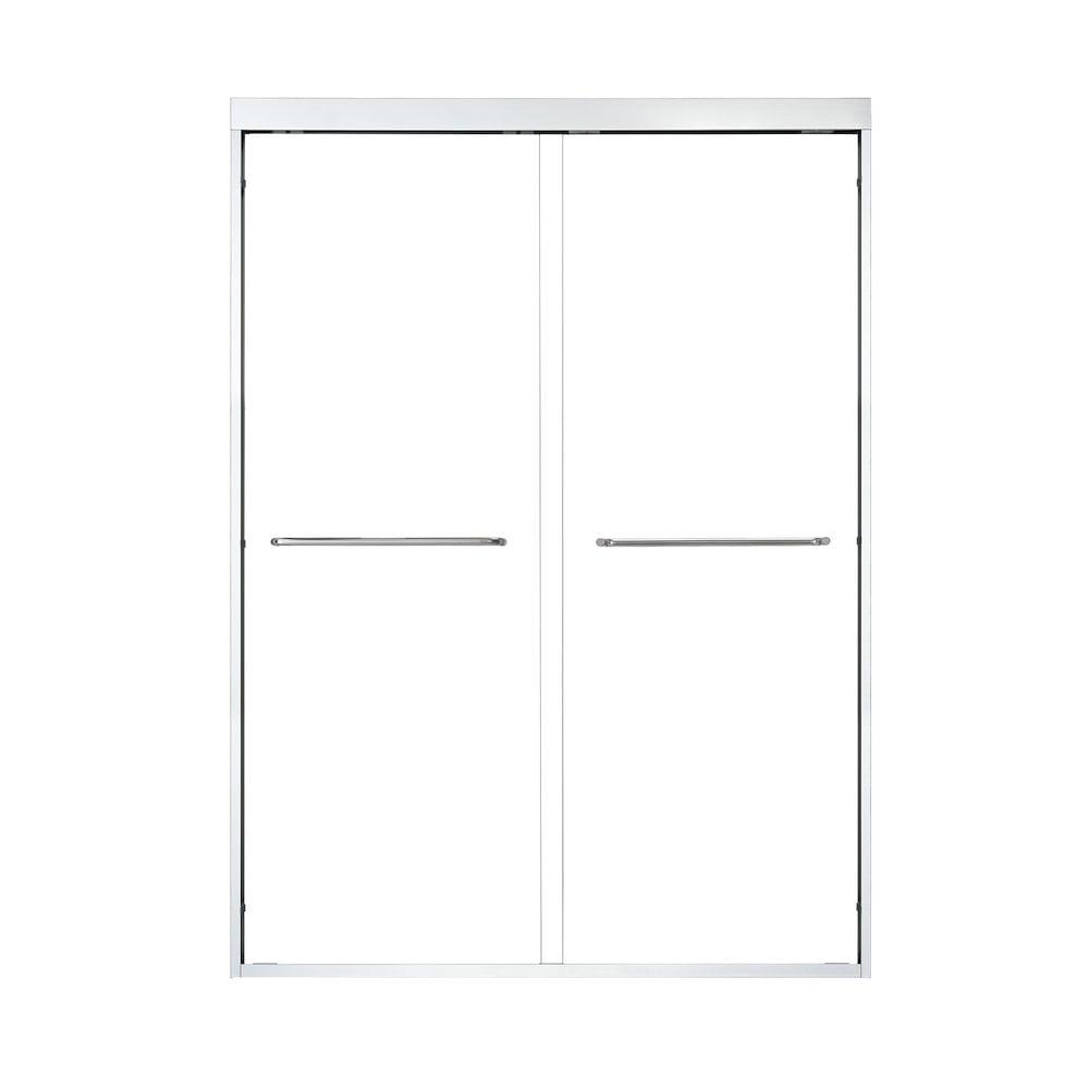 Ennis 48" x 76" Polished Chrome Framed Shower Door with Clear Glass