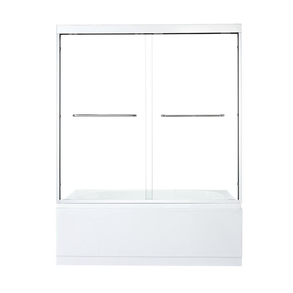 Ennis 60" W x 58" H By Pass Framed Tub Door with Clear Glass