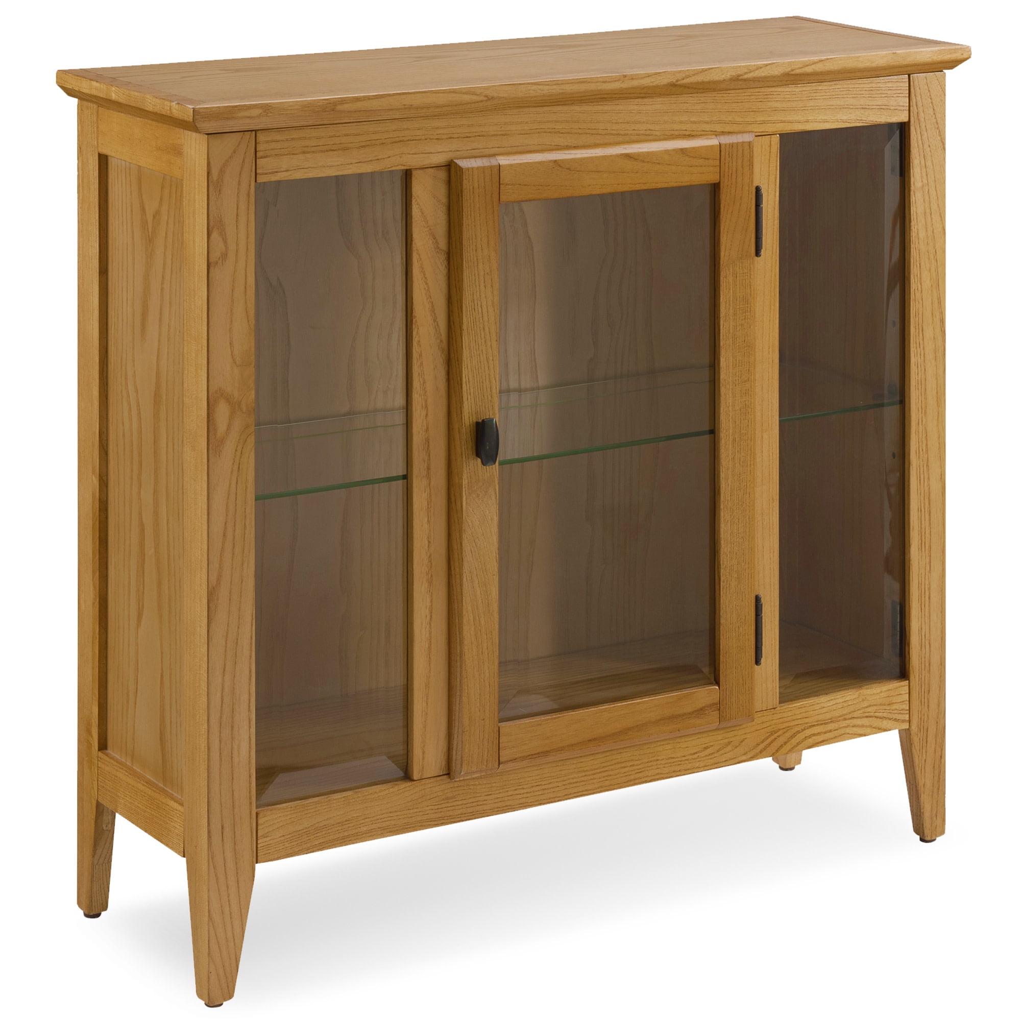 Desert Sand Lighted Oak Entryway Curio Cabinet