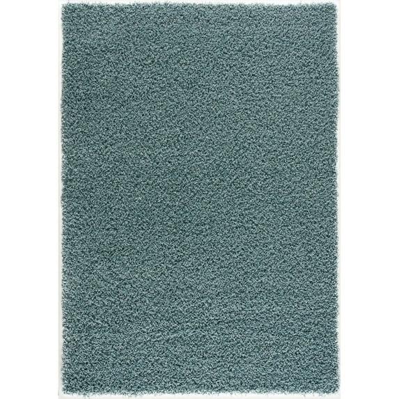 Entryway Living Room Traditional Azzurra Turquoise Shag 2' x 3' Rug