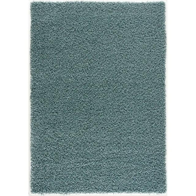 Entryway Living Room Traditional Azzurra Turquoise Shag 2' x 3' Rug